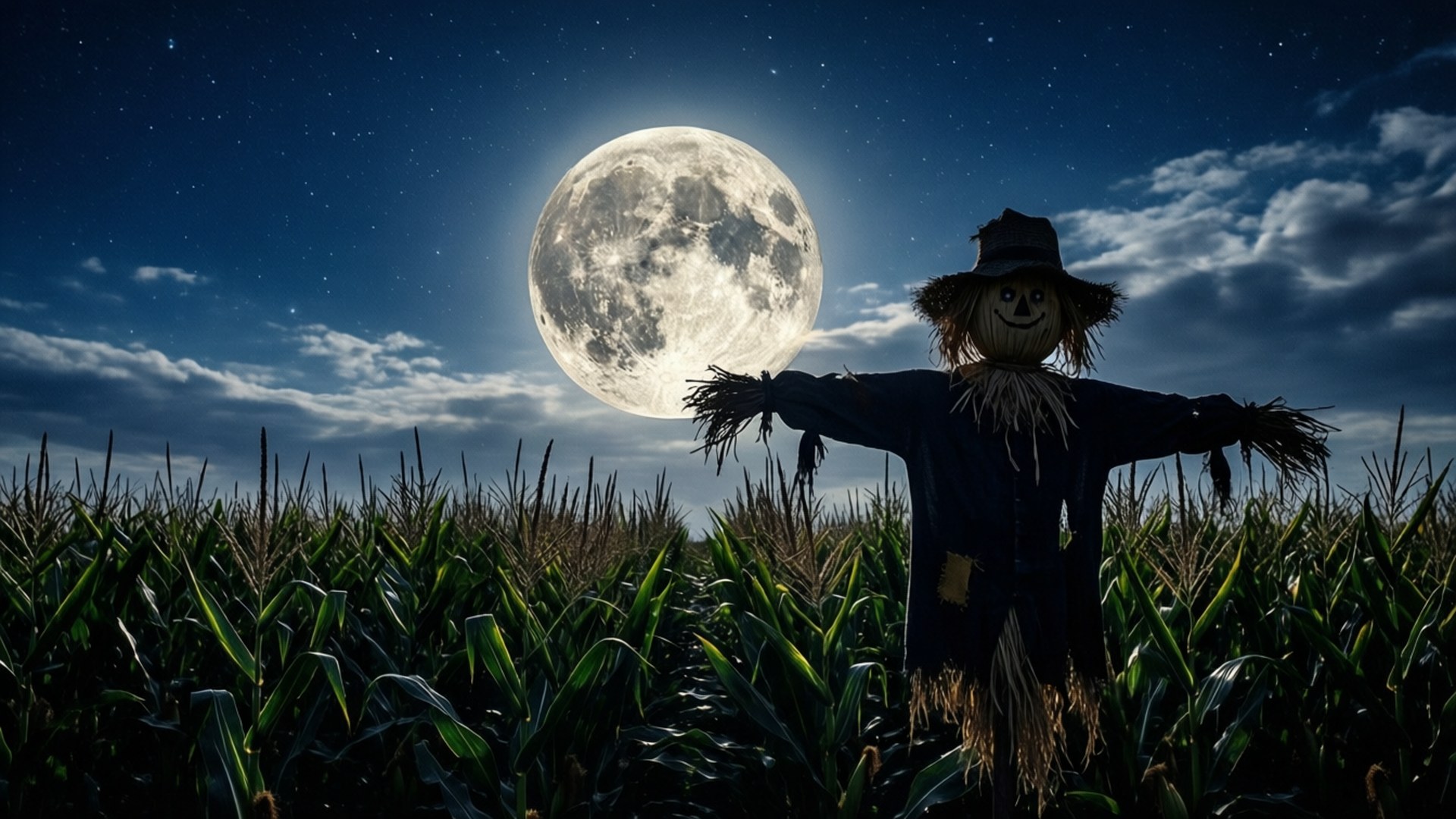 Espantapájaros de la Luna de la Cosecha Fondos de pantalla