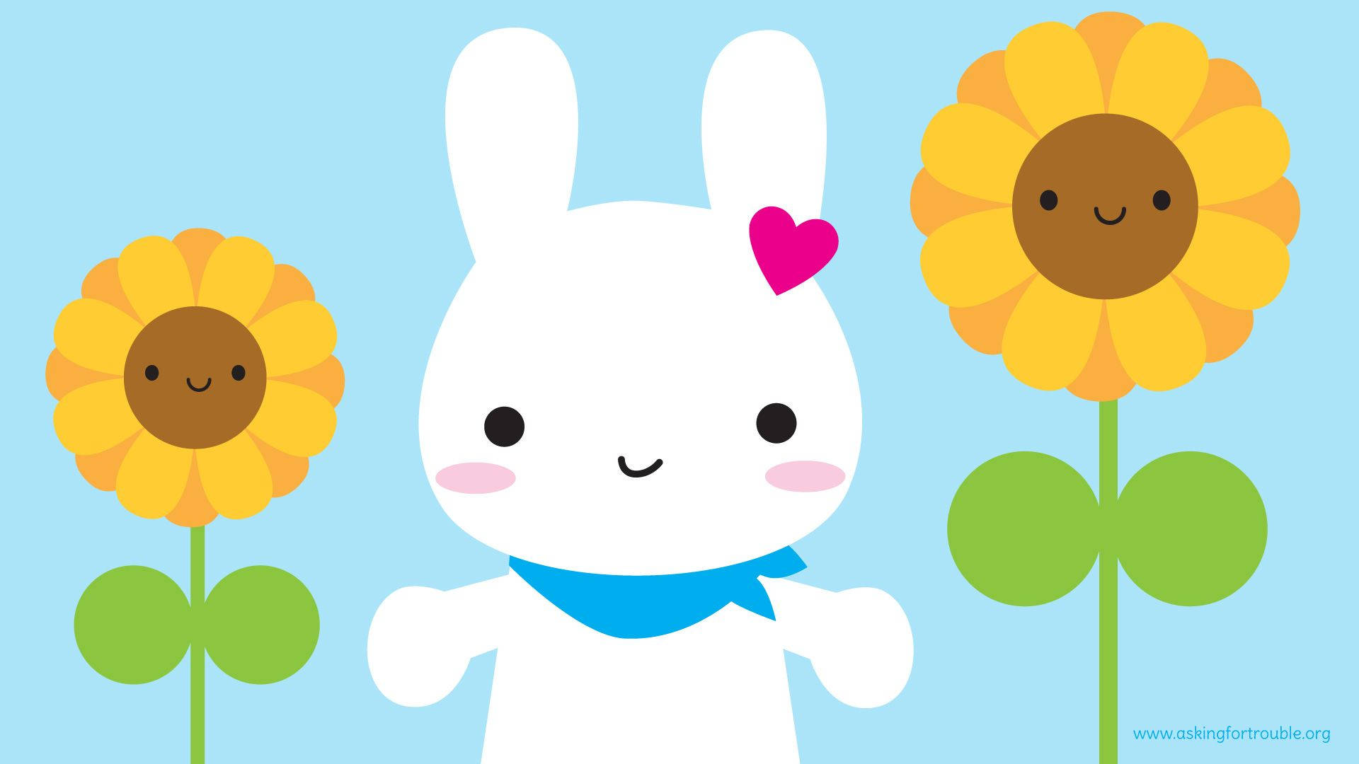 Esparce alegría y sol como este conejito kawaii Fondos de pantalla