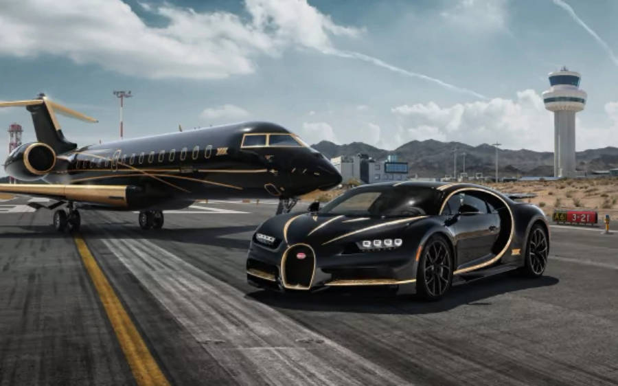 Espectacular Bugatti Chiron negro en resolución 4K Fondos de pantalla