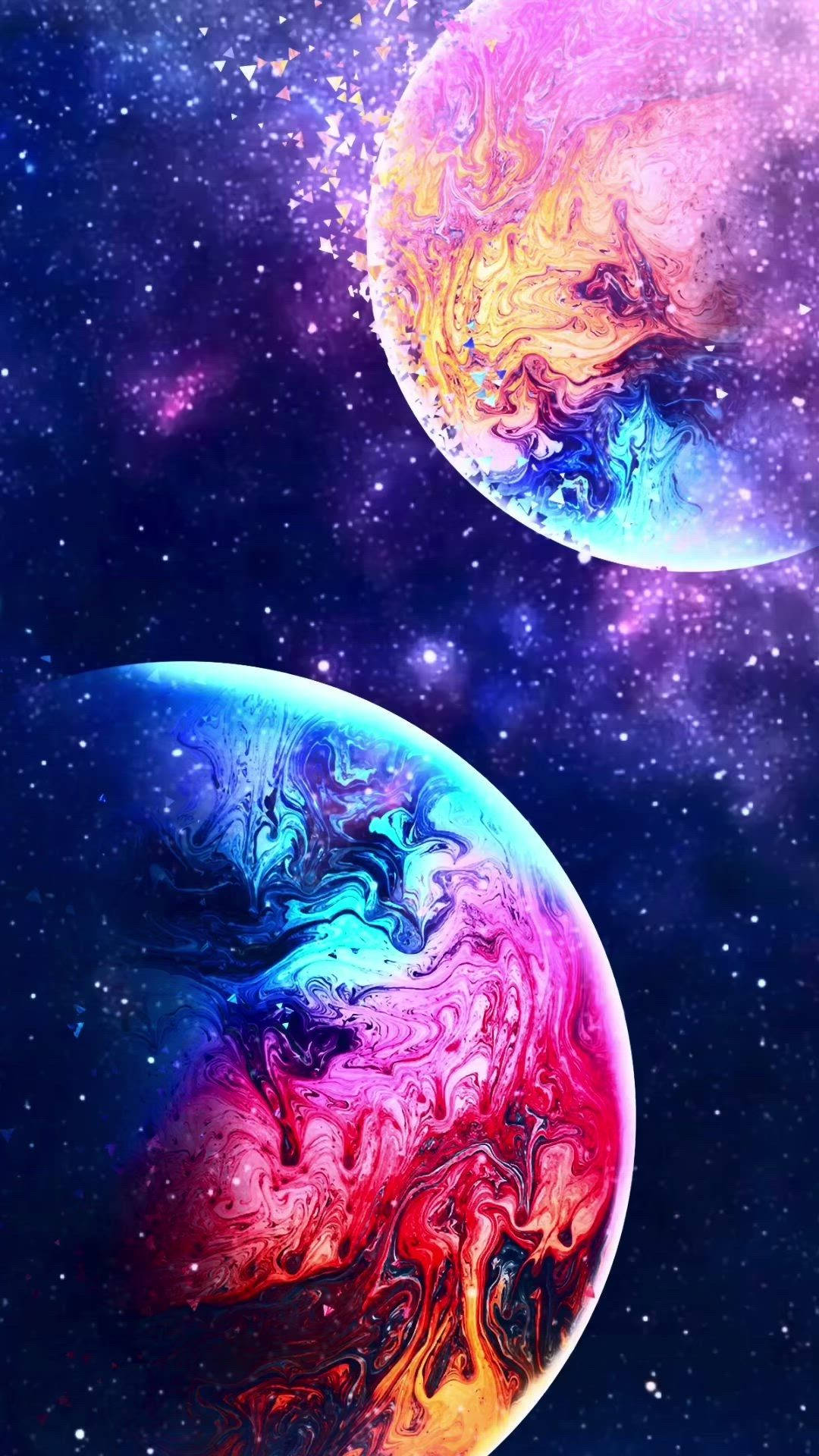 Espectacular colisión de dos planetas en una galaxia adorable Fondos de pantalla