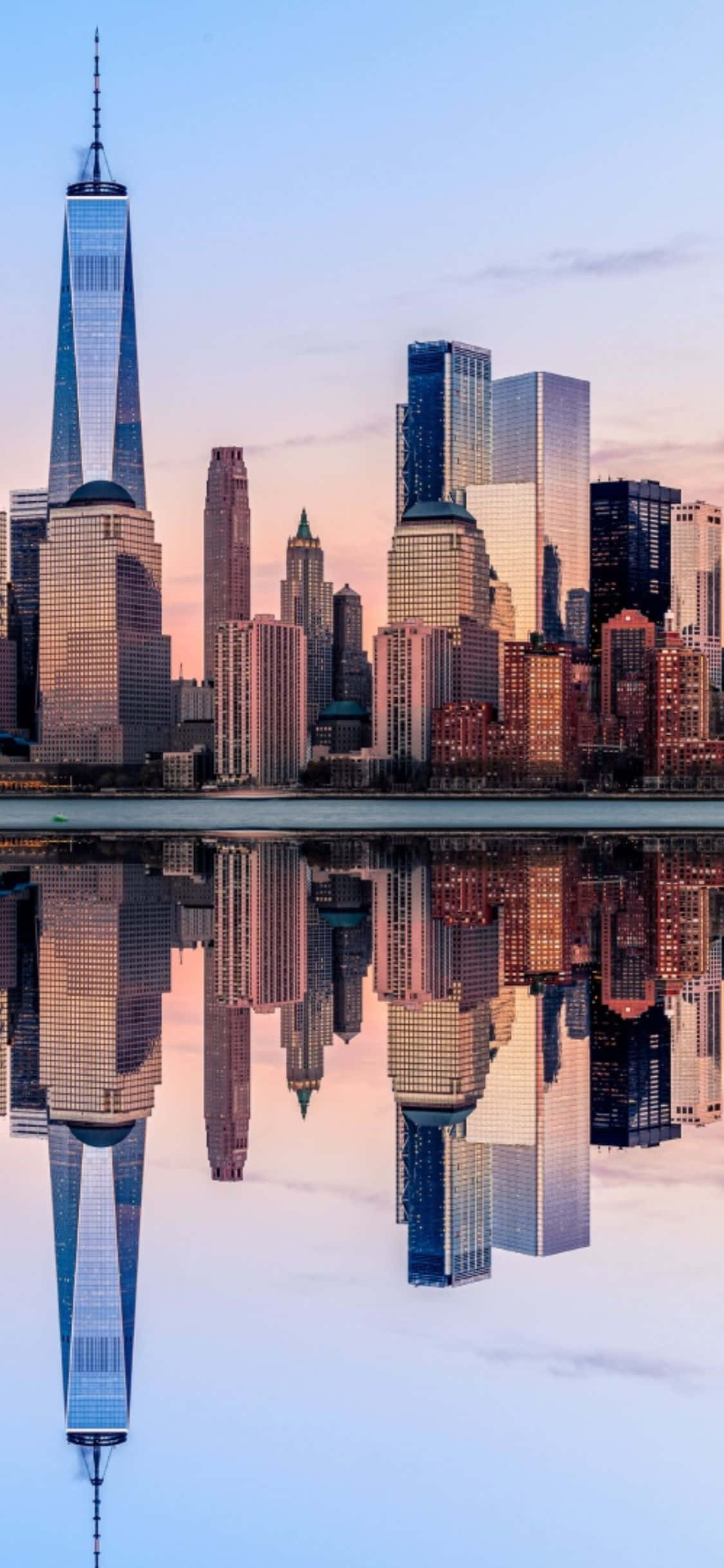 Espectacular vista del horizonte de Nueva York capturada en fondo de pantalla para iPhone X Fondos de pantalla