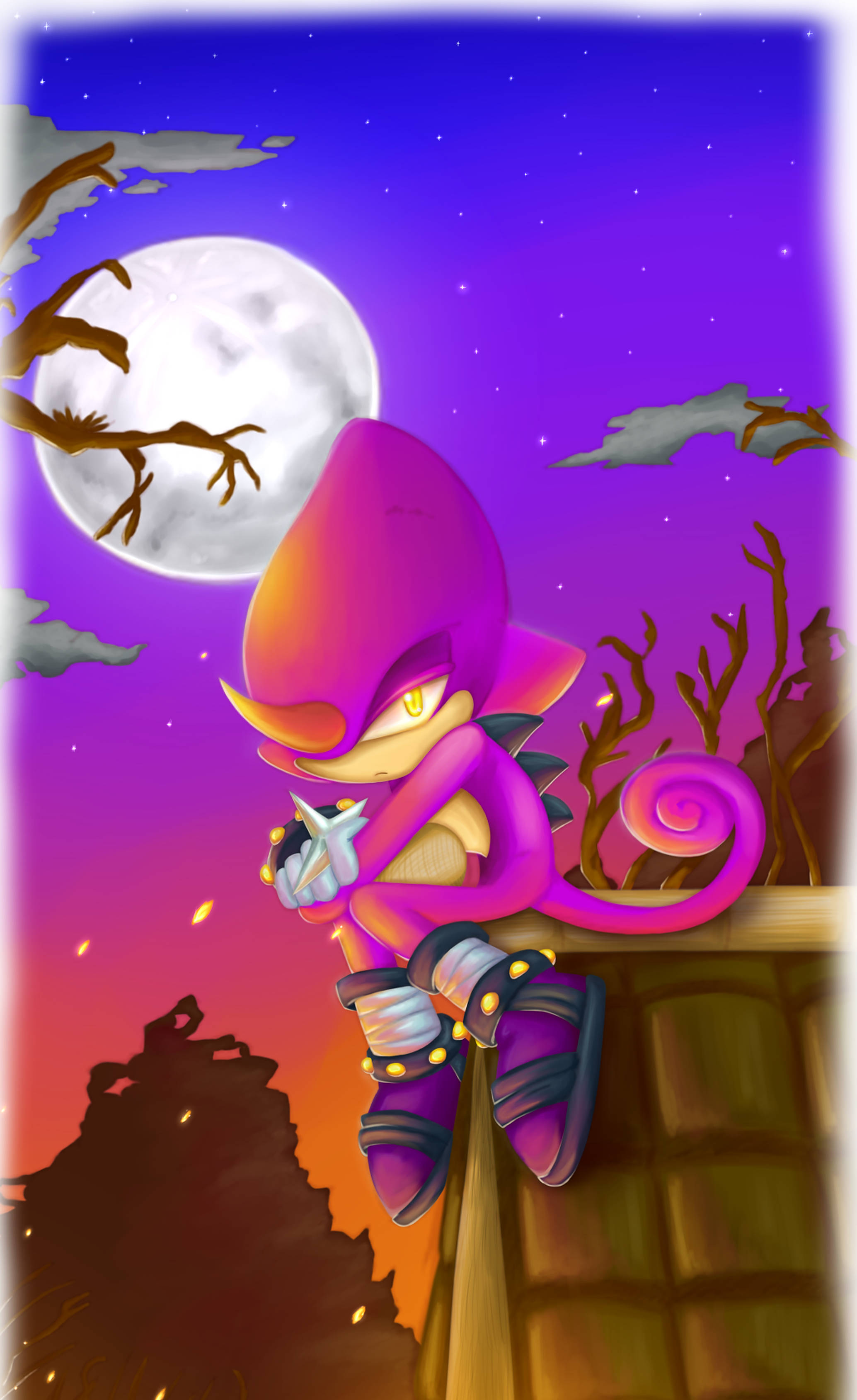 Espio el Camaleón Luna Llena Fondos de pantalla