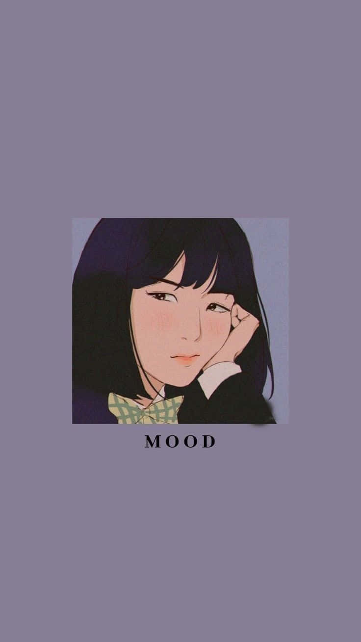 Estado de ánimo de chica anime minimalista Fondos de pantalla
