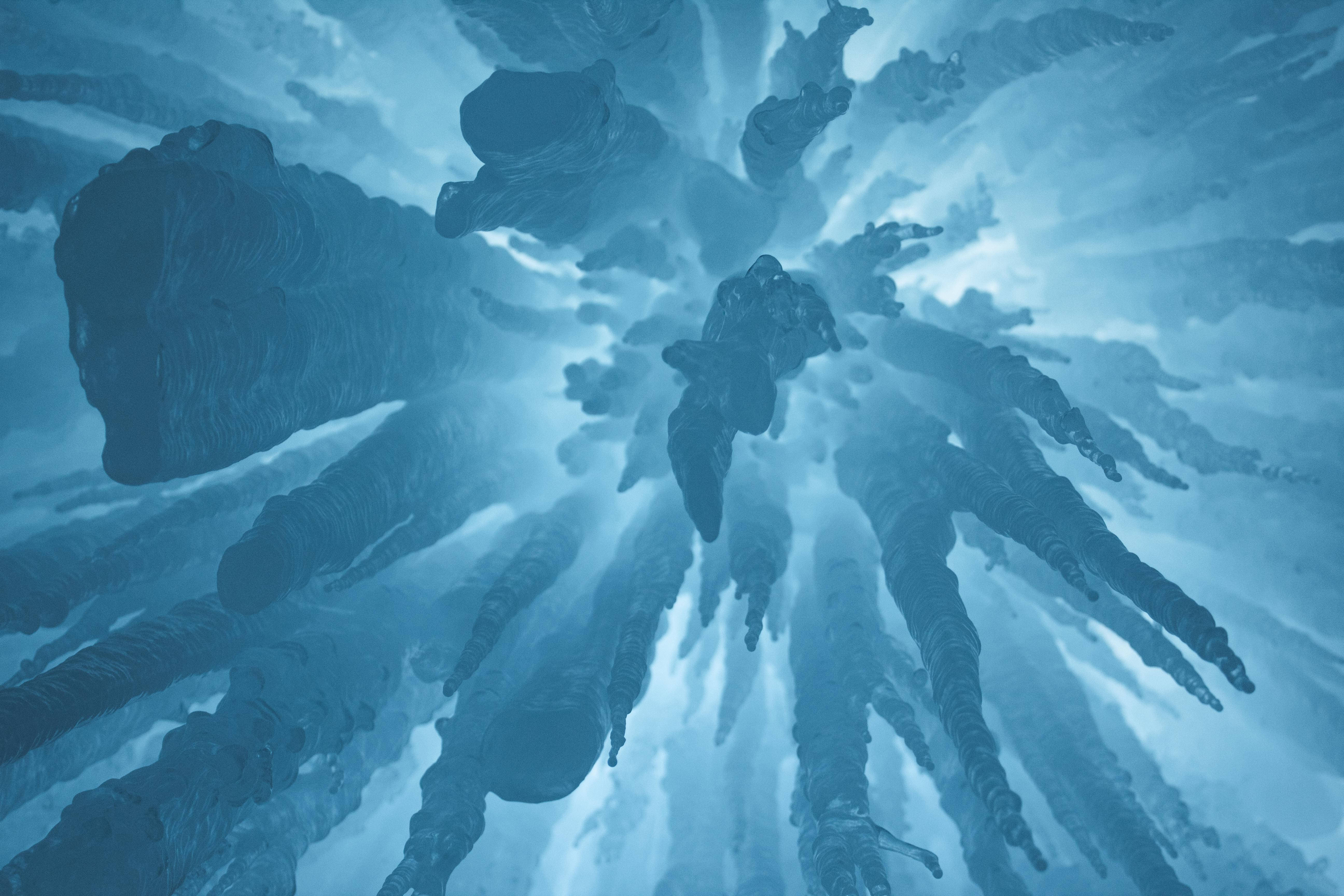 Estalactitas Azul Frío Fondos de pantalla