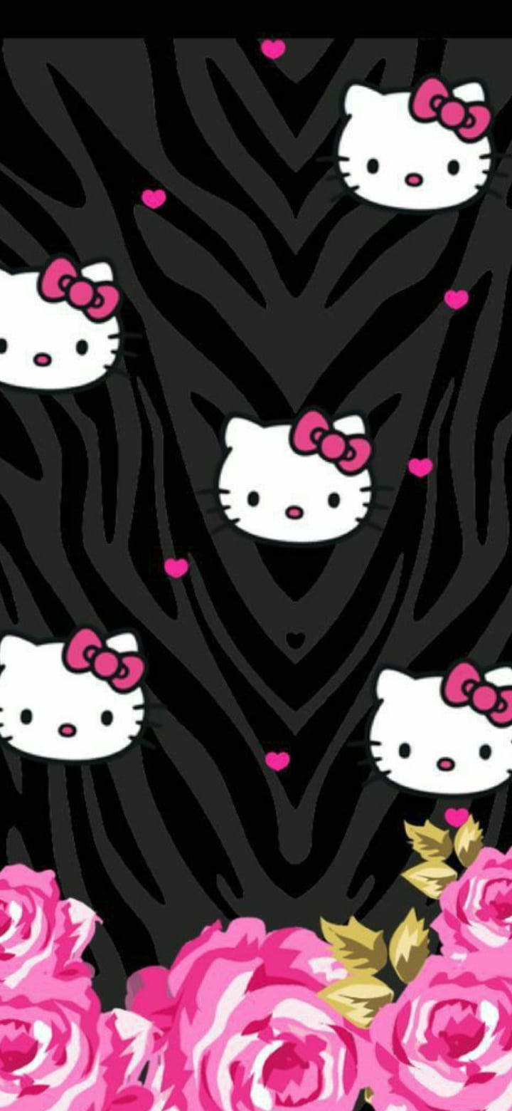 Estampado Animal en Negro de Hello Kitty Fondos de pantalla