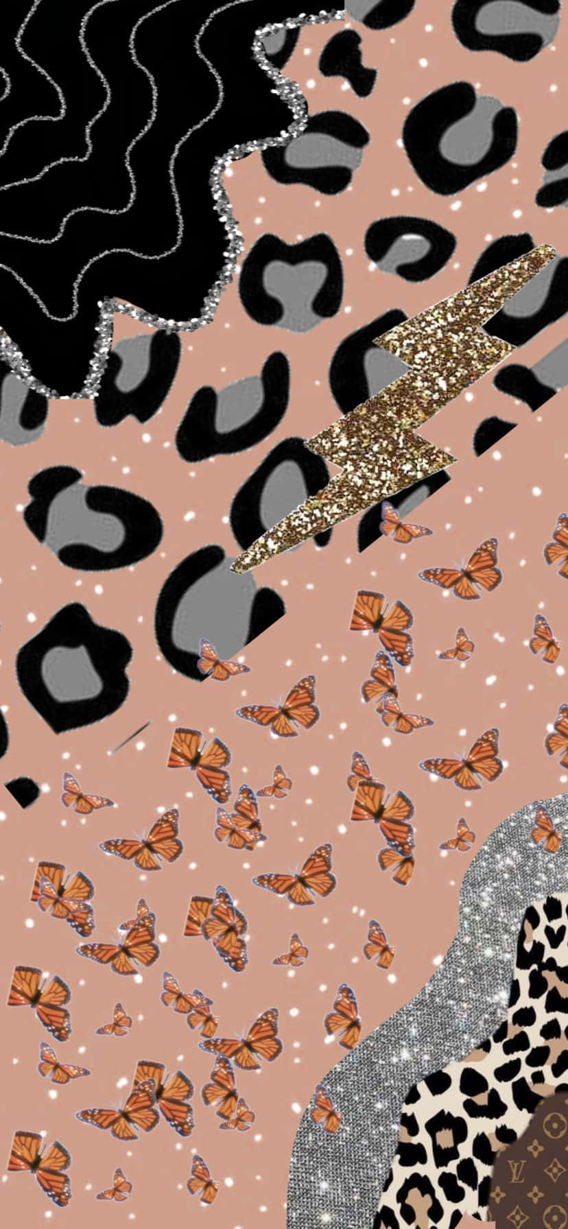 Estampado de mariposa y lindo leopardo Fondos de pantalla