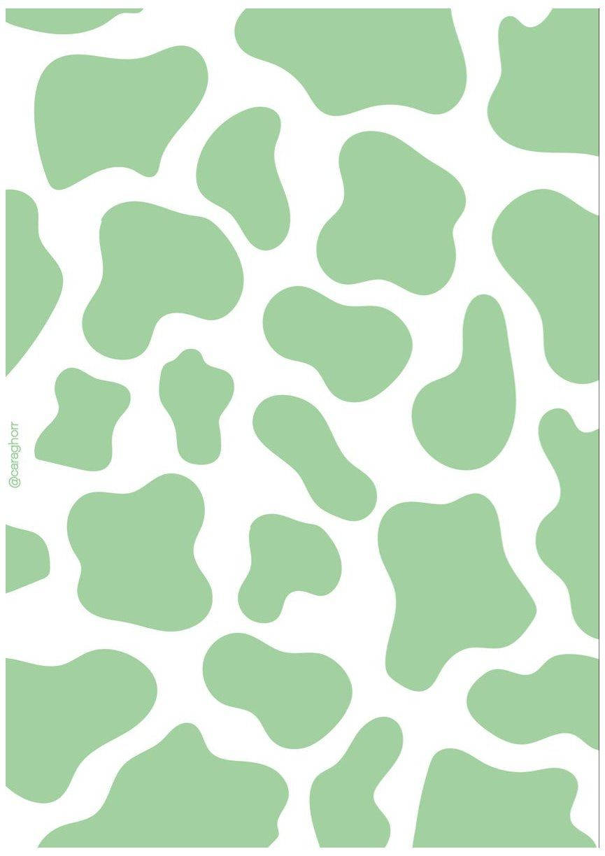 Estampado de vaca verde claro estético Fondos de pantalla