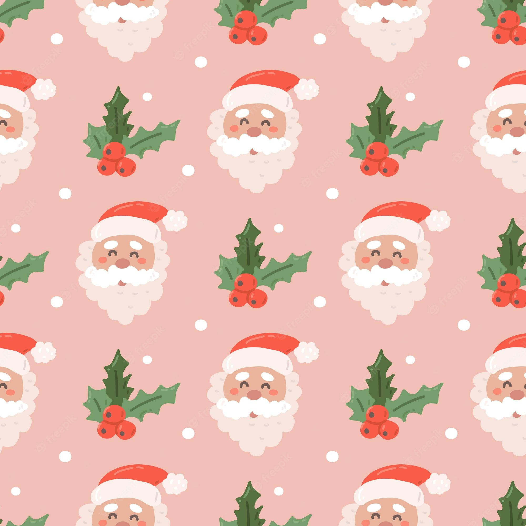 Estampado Preppy de Santa Claus Navideño Fondos de pantalla