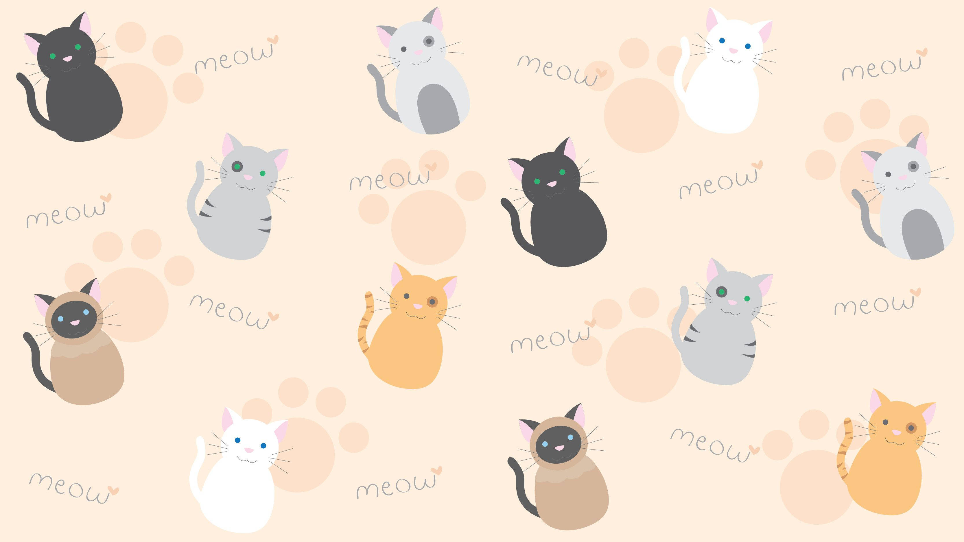 Estampados de gatos y maullidos en iPad kawaii Fondos de pantalla