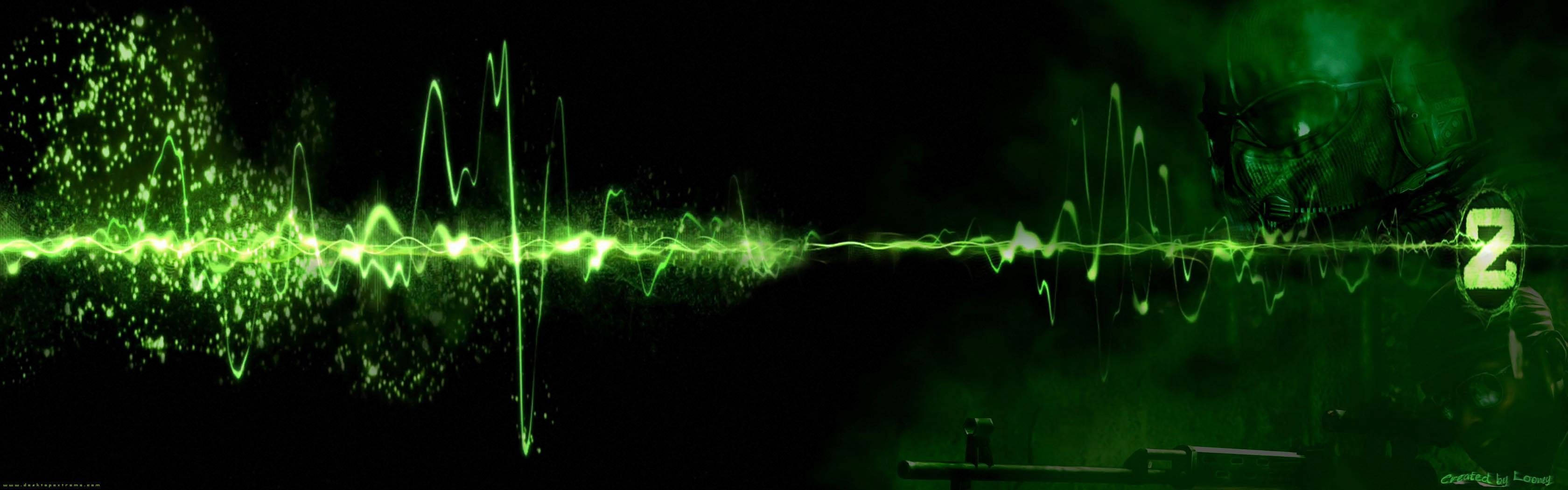 Estante entre un Océano Verde Ondulado de Monitores Fondos de pantalla