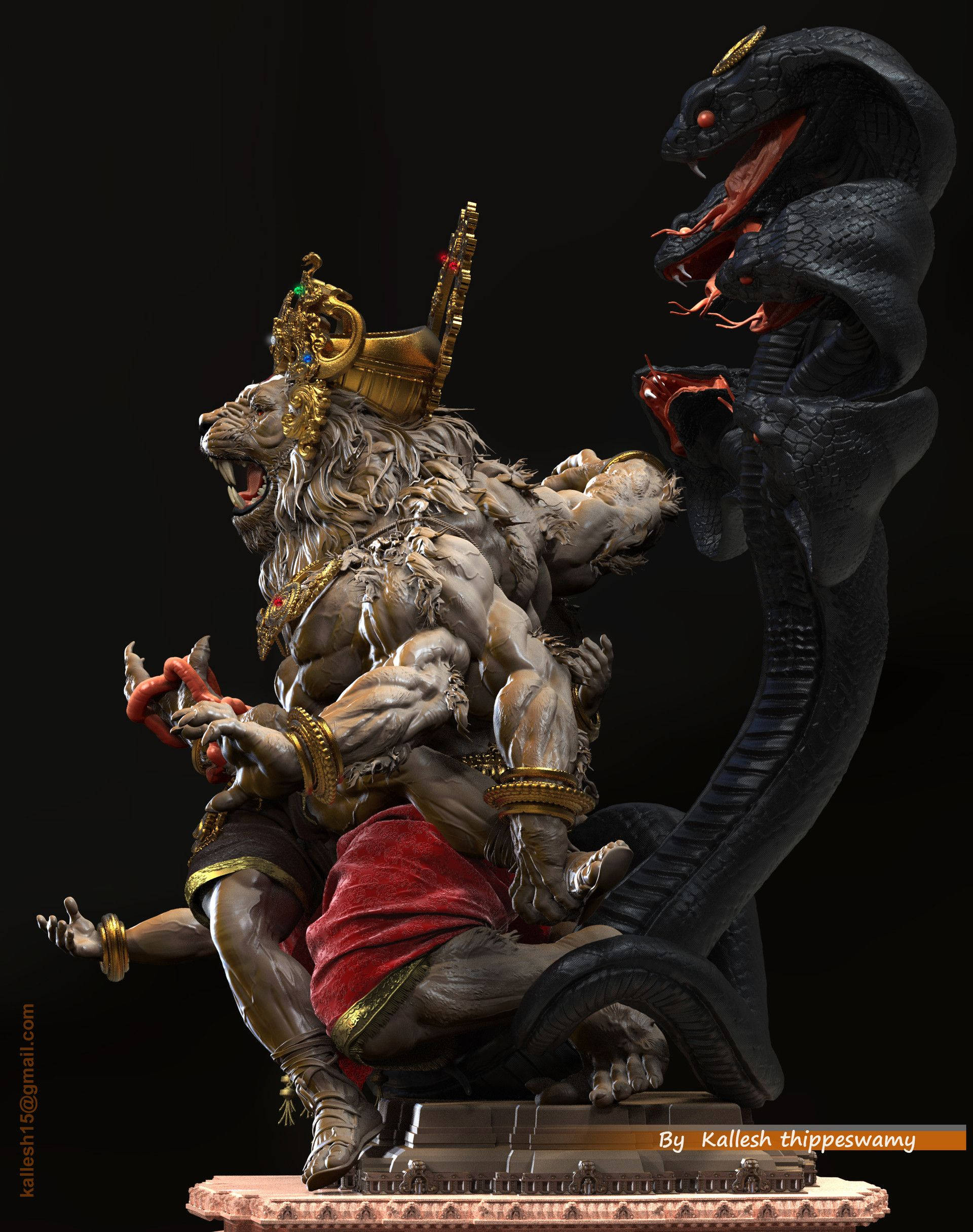 Estatua del Señor Narasimha Fondos de pantalla