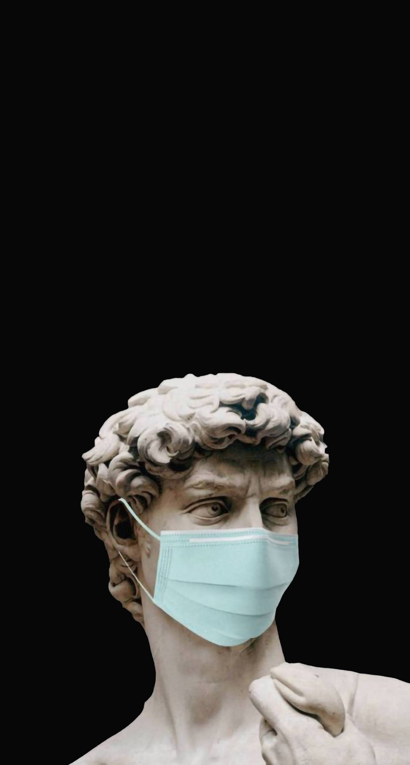 Estatua Griega Estética Divertida con Cubrebocas Fondos de pantalla