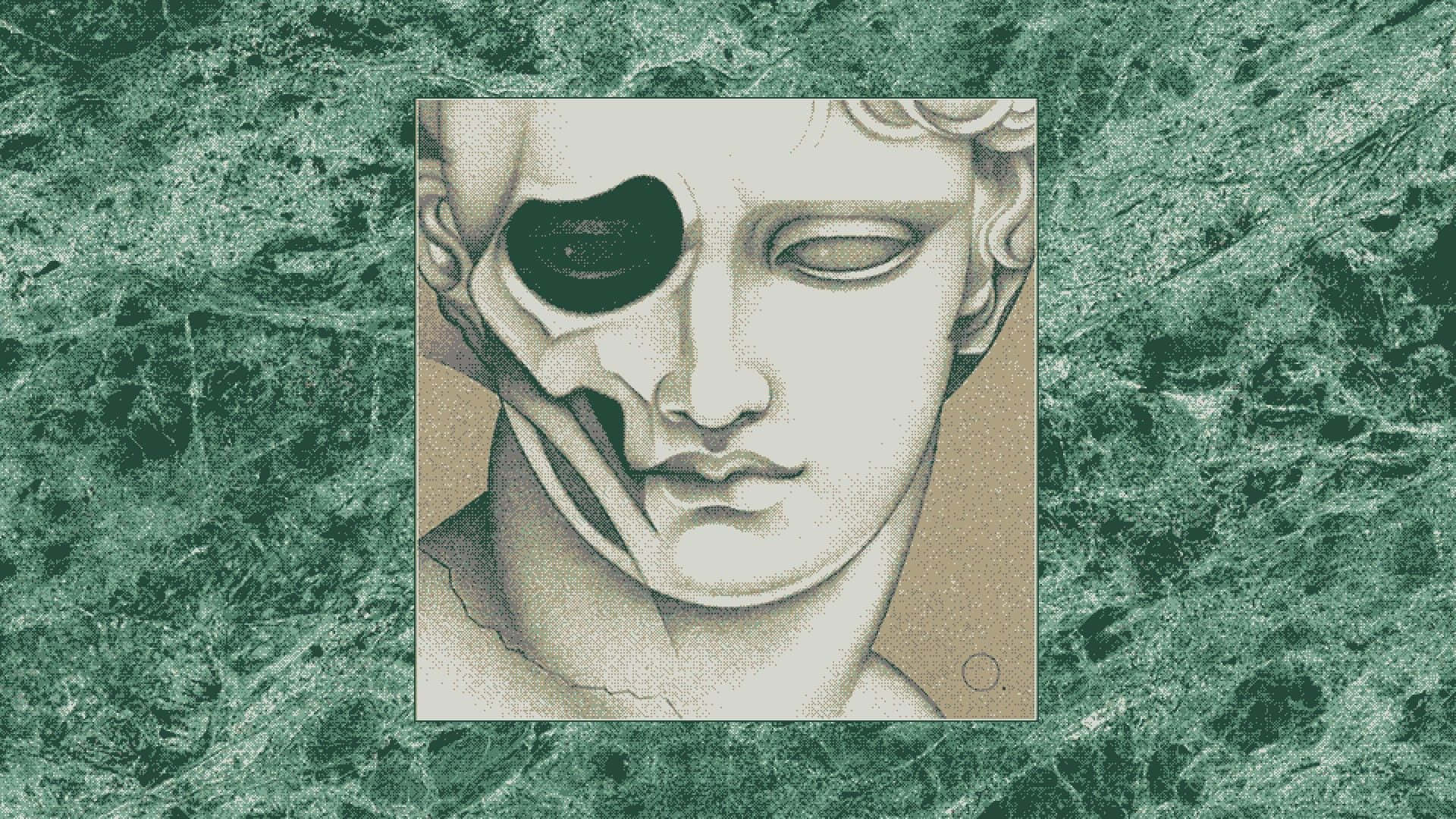 Estatua verde estética para escritorio Fondos de pantalla