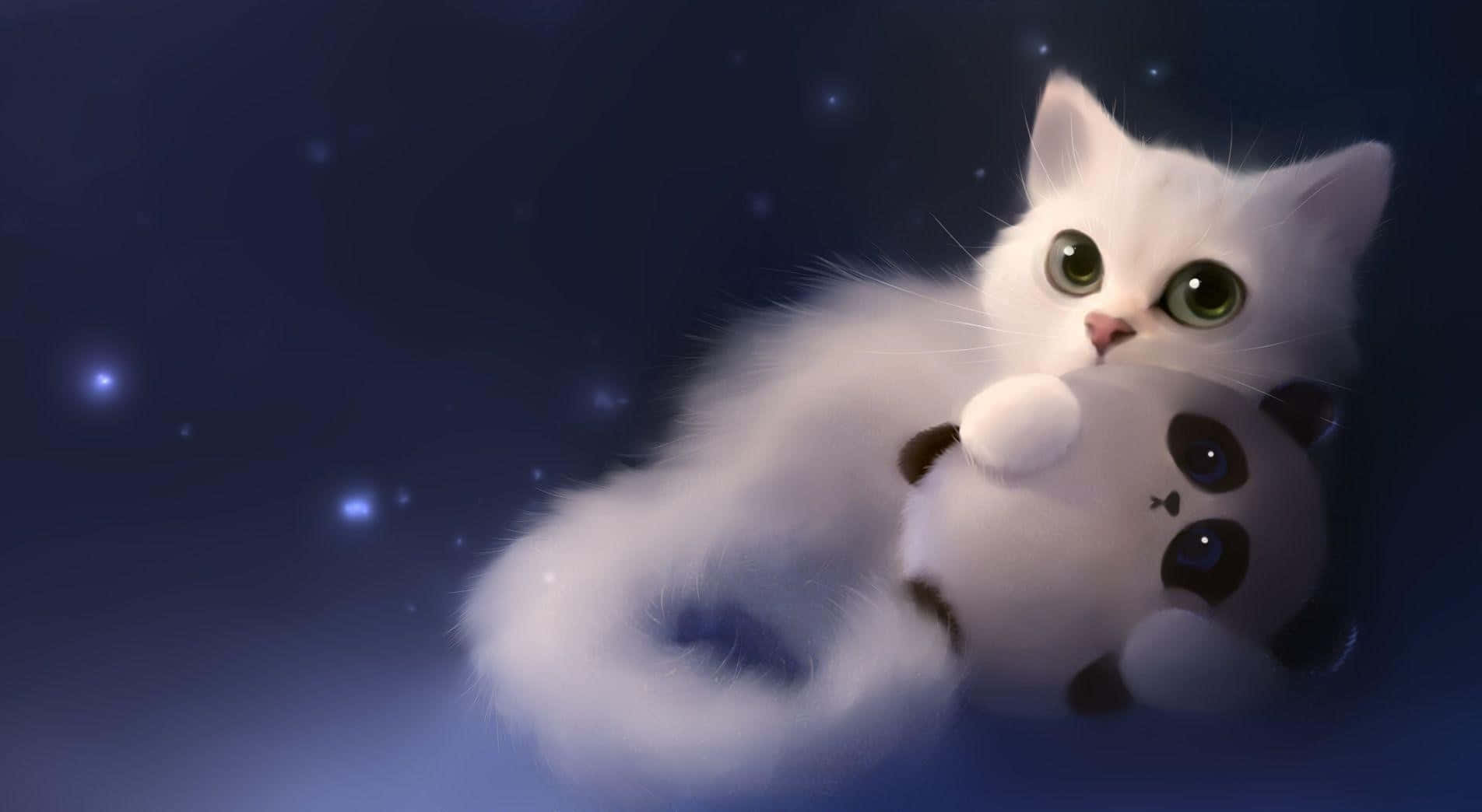 Este Gato Anime Está Listo para Explorar Aventuras Contigo Fondos de pantalla