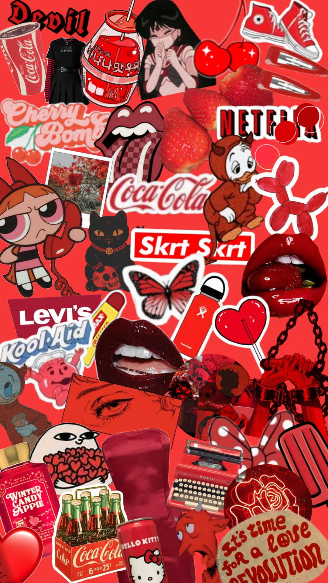 Estética Alternativa de Caricaturas Rojas Fondos de pantalla