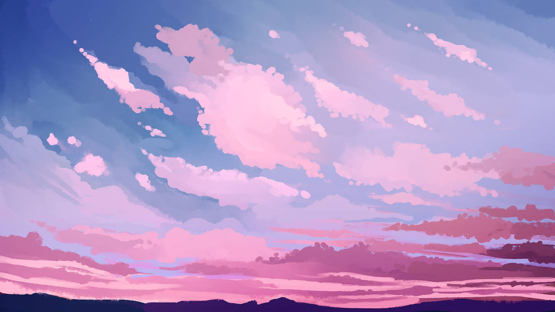 Estética anime rosa del cielo Fondos de pantalla