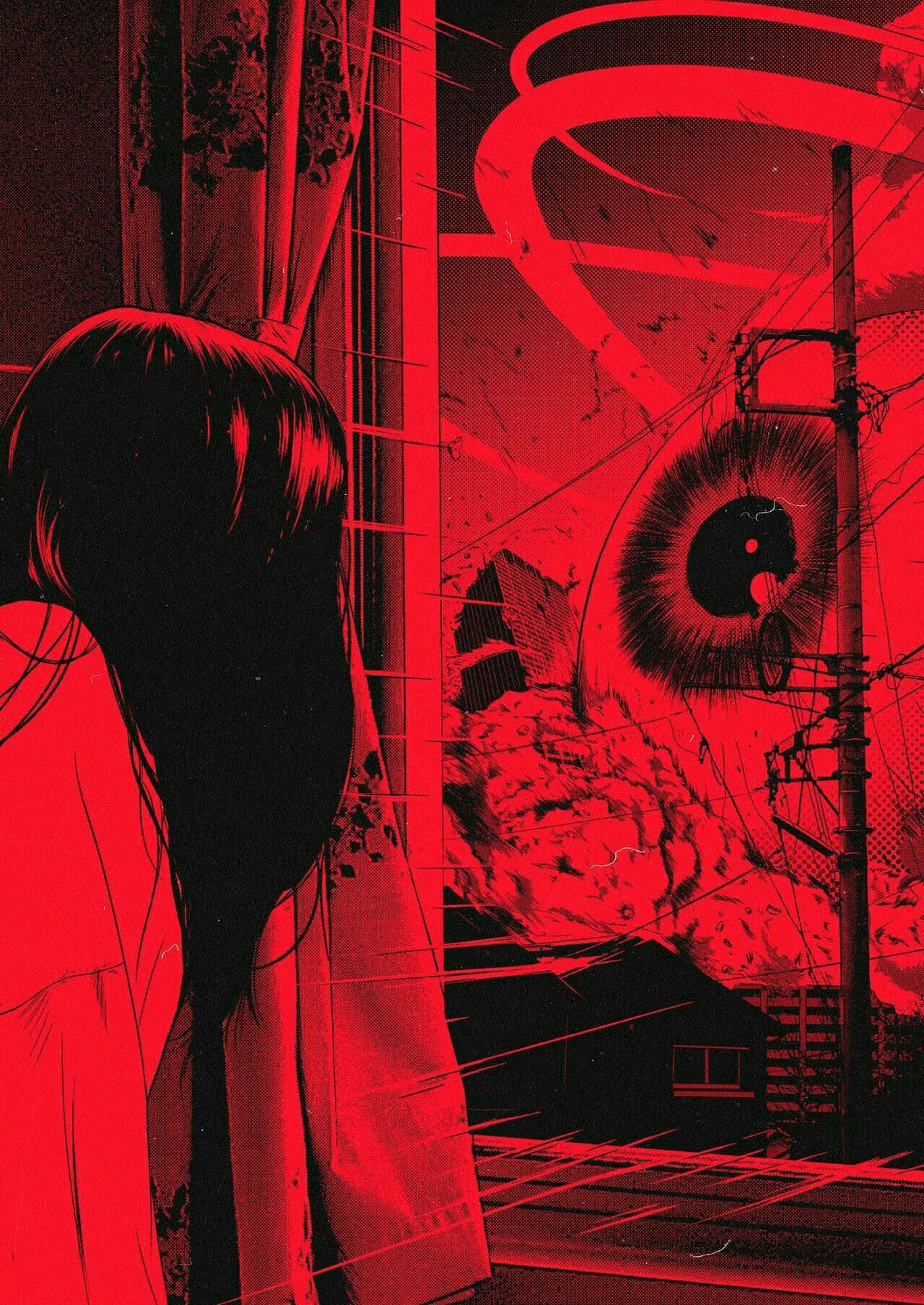 Estética Anime Roja de Junji Ito Fondos de pantalla