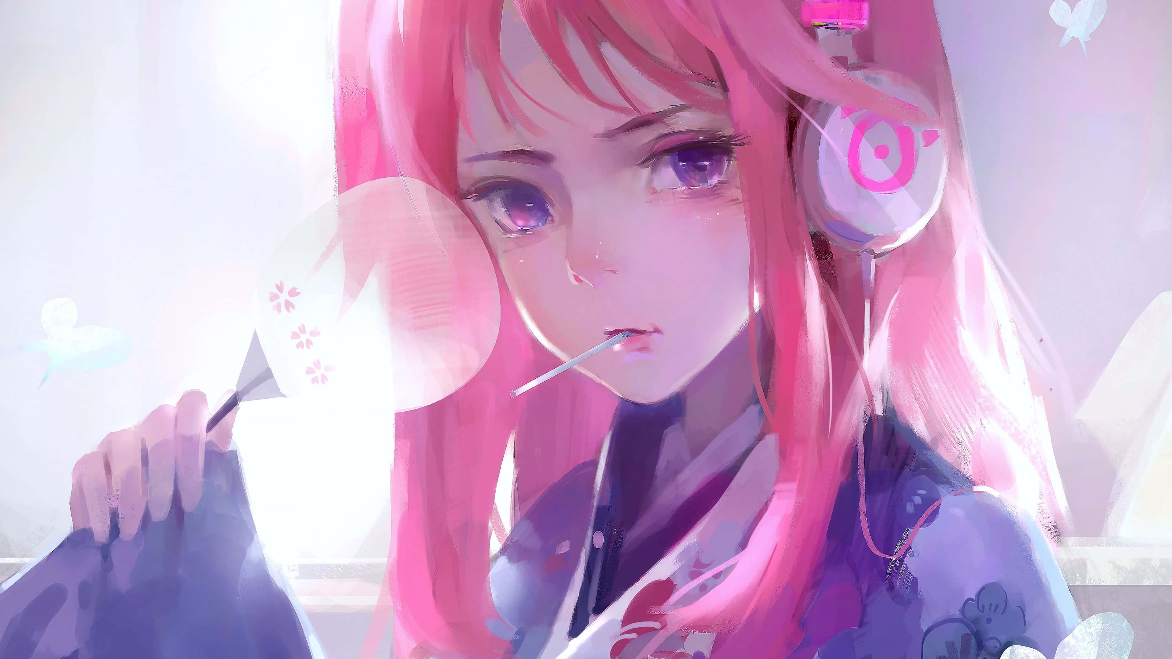 Estética anime rosa de ensueño Fondos de pantalla