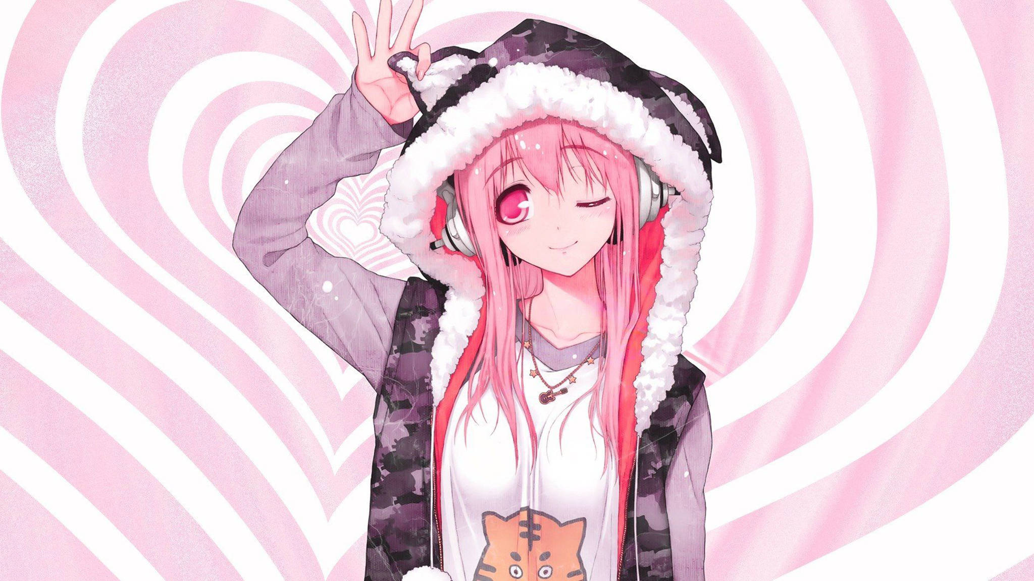 Estética anime rosa de Super Sonico Fondos de pantalla