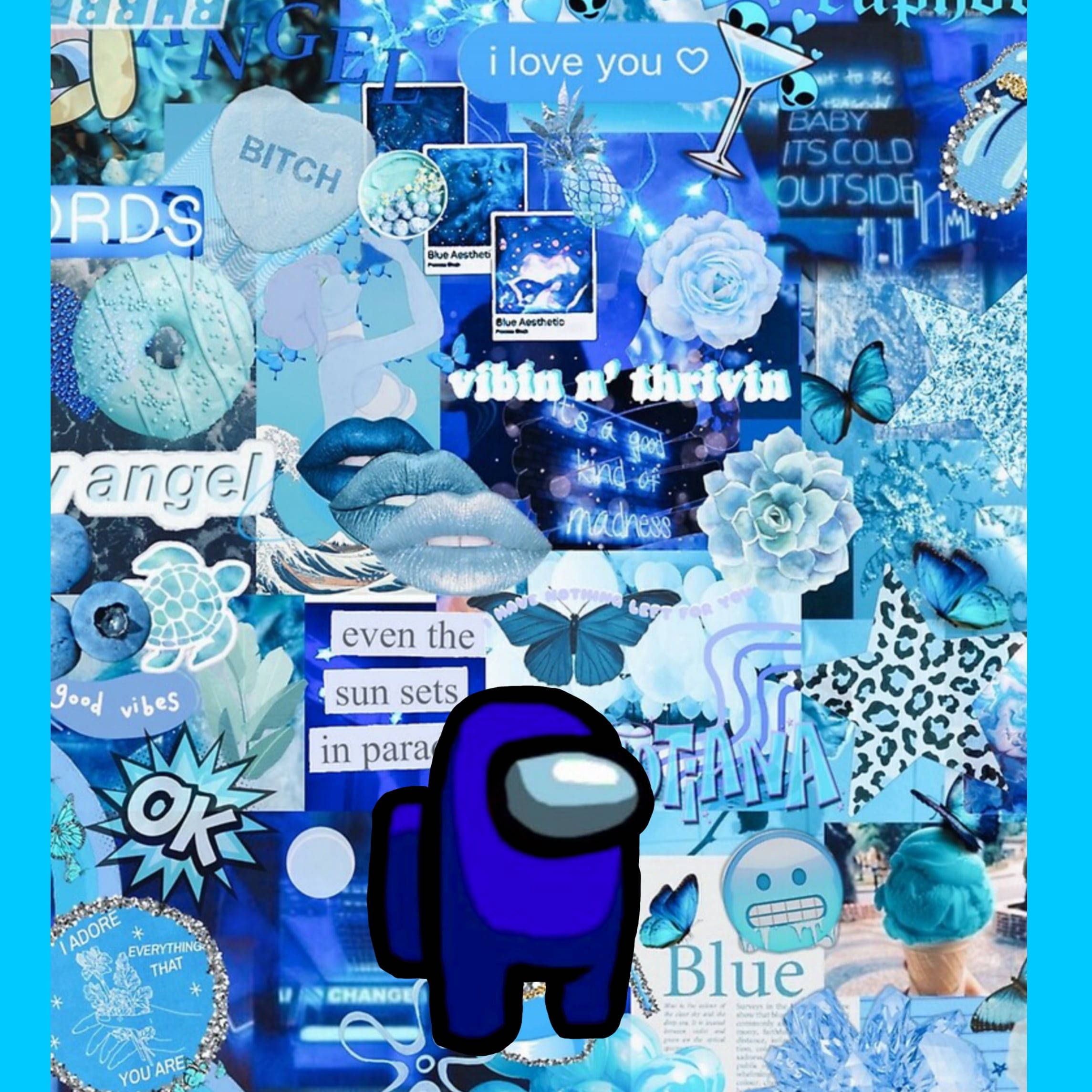 Estética Azul de Among US Fondos de pantalla
