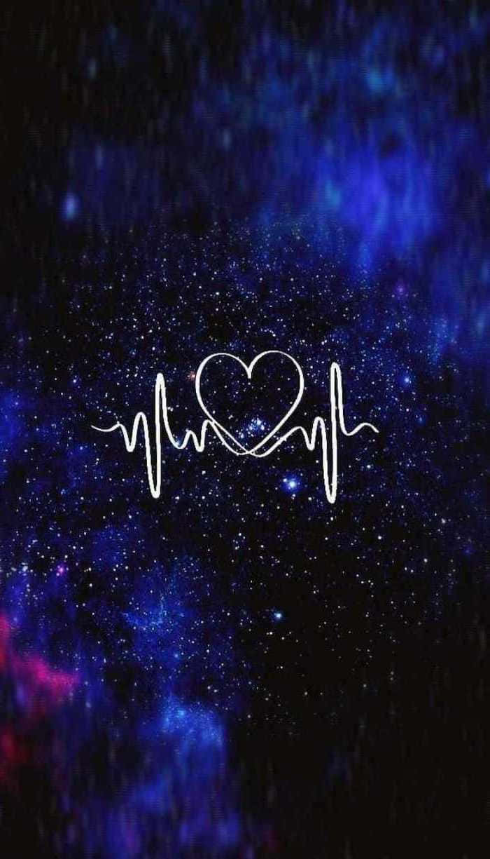 Estética azul galaxia con un corazón Fondos de pantalla
