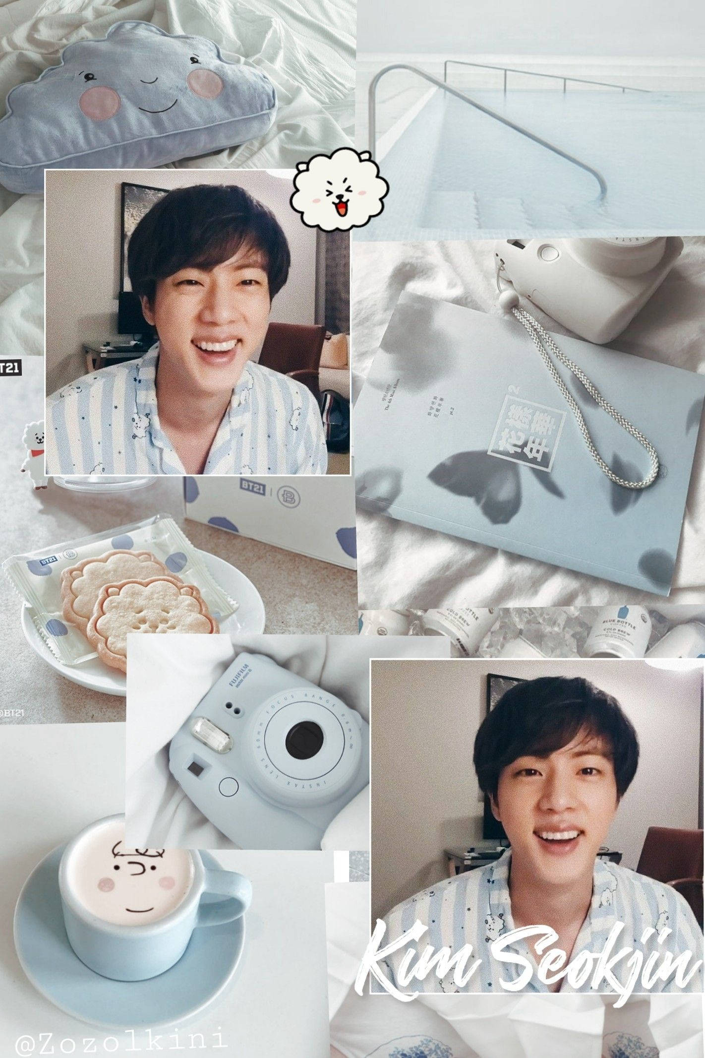 Estética Baby Blue de Jin de BTS Fondos de pantalla