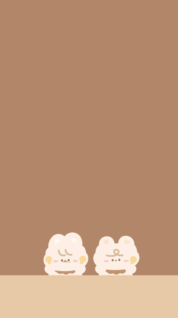 Estética Beige de Personajes Kawaii Fondos de pantalla