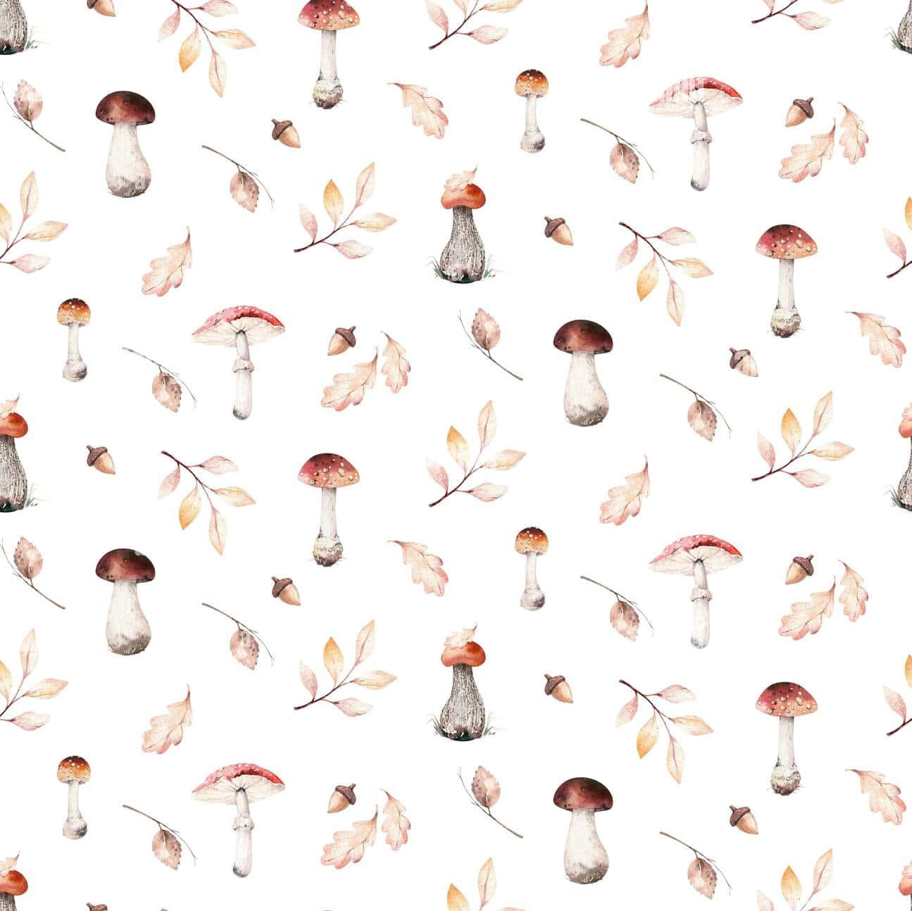 Estética blanca de hongos lindos vintage Fondos de pantalla
