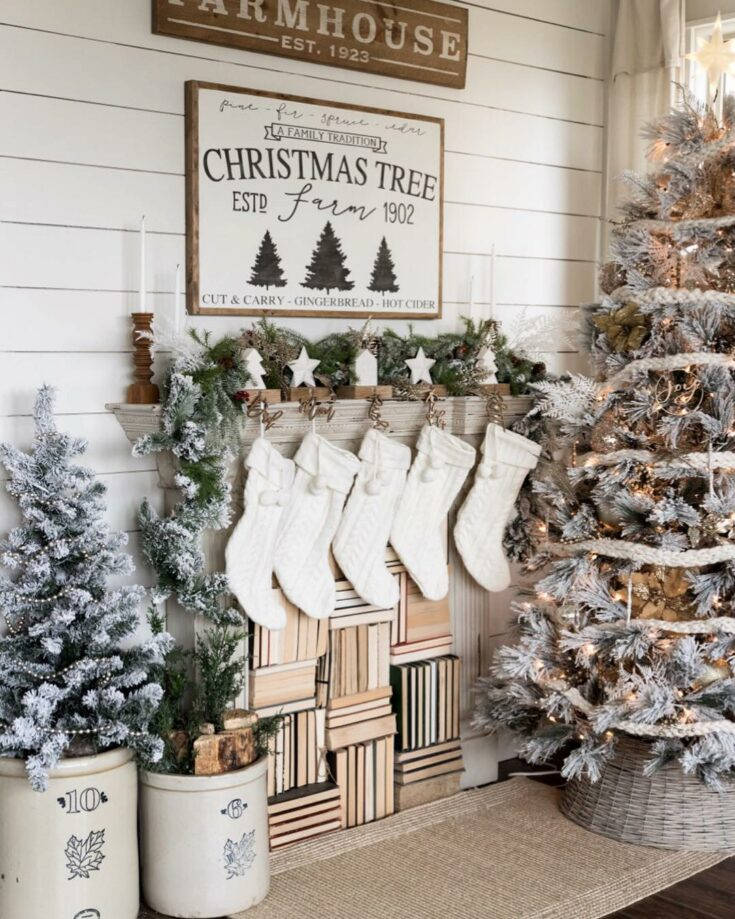 Estética Blanca de Navidad Acogedora Fondos de pantalla