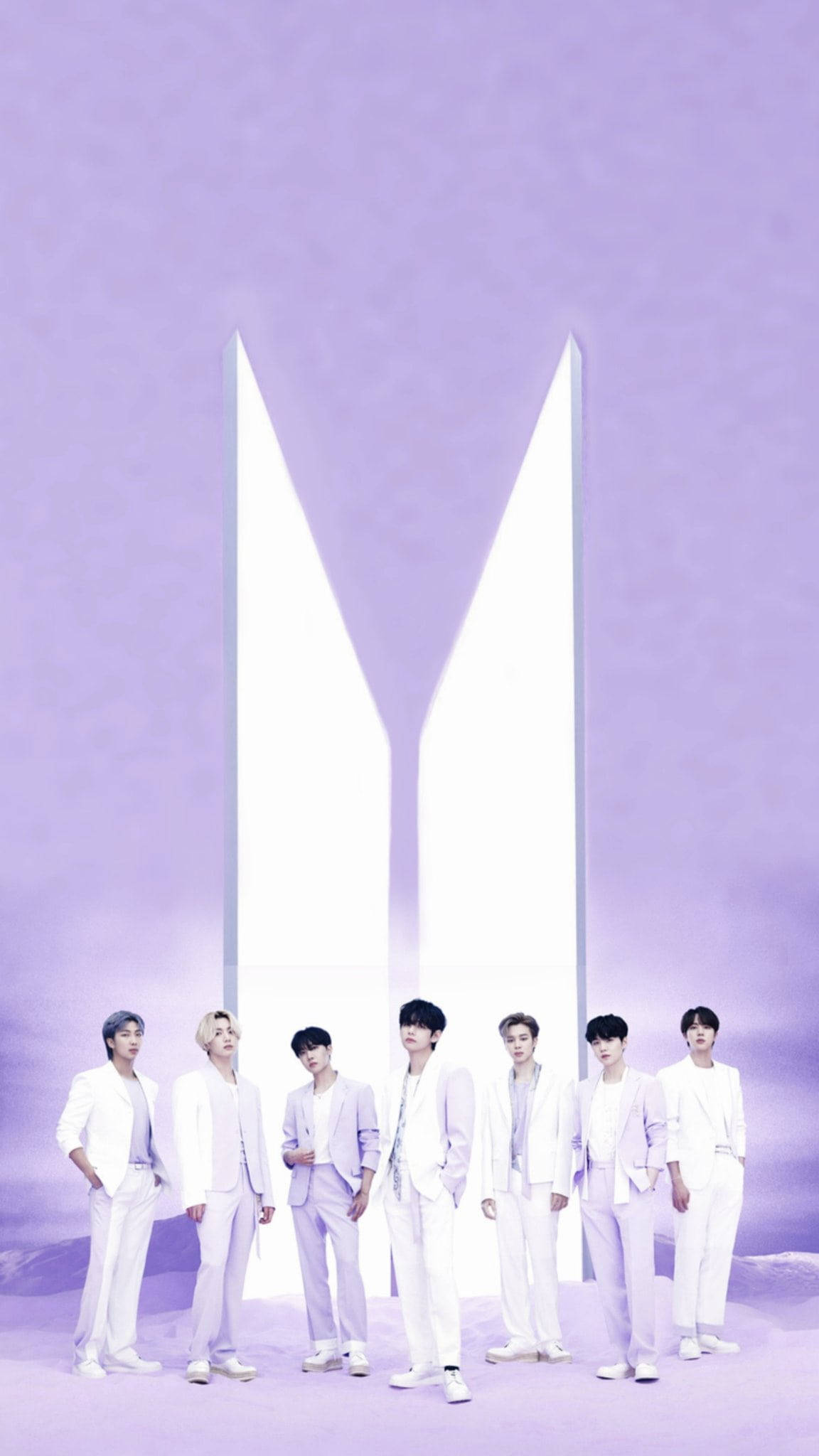 Estética BTS Traje Blanco Fondo Púrpura Fondos de pantalla