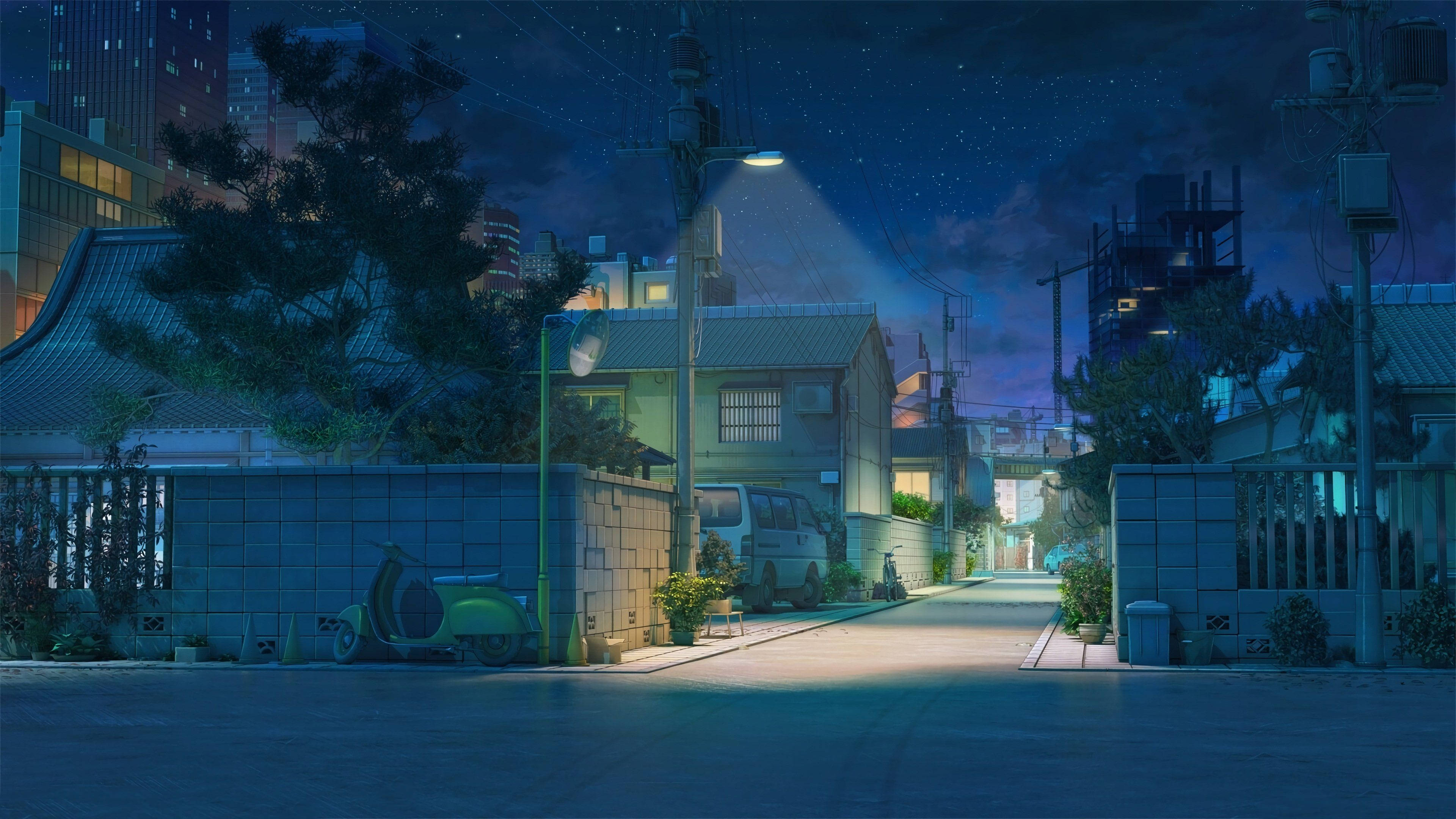 Estética callejera anime lofi azul Fondos de pantalla