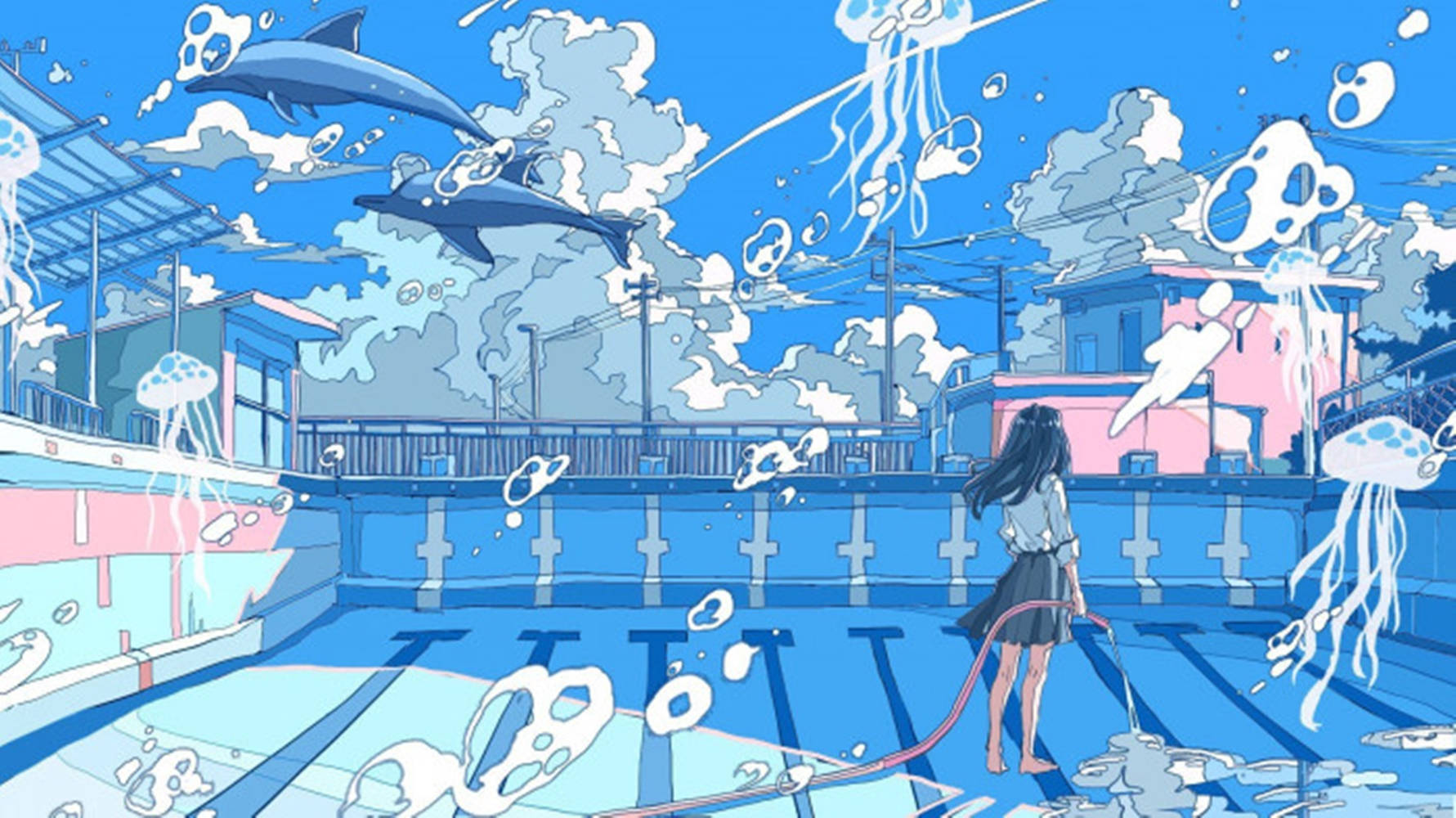 Estética de Alberca Azul Anime Fondos de pantalla