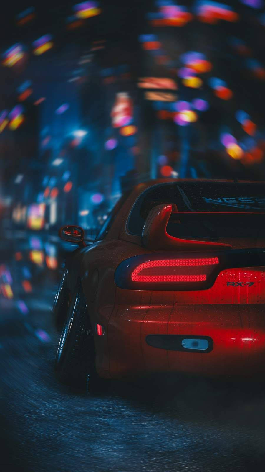 Estética de autos JDM con luces coloridas Fondos de pantalla