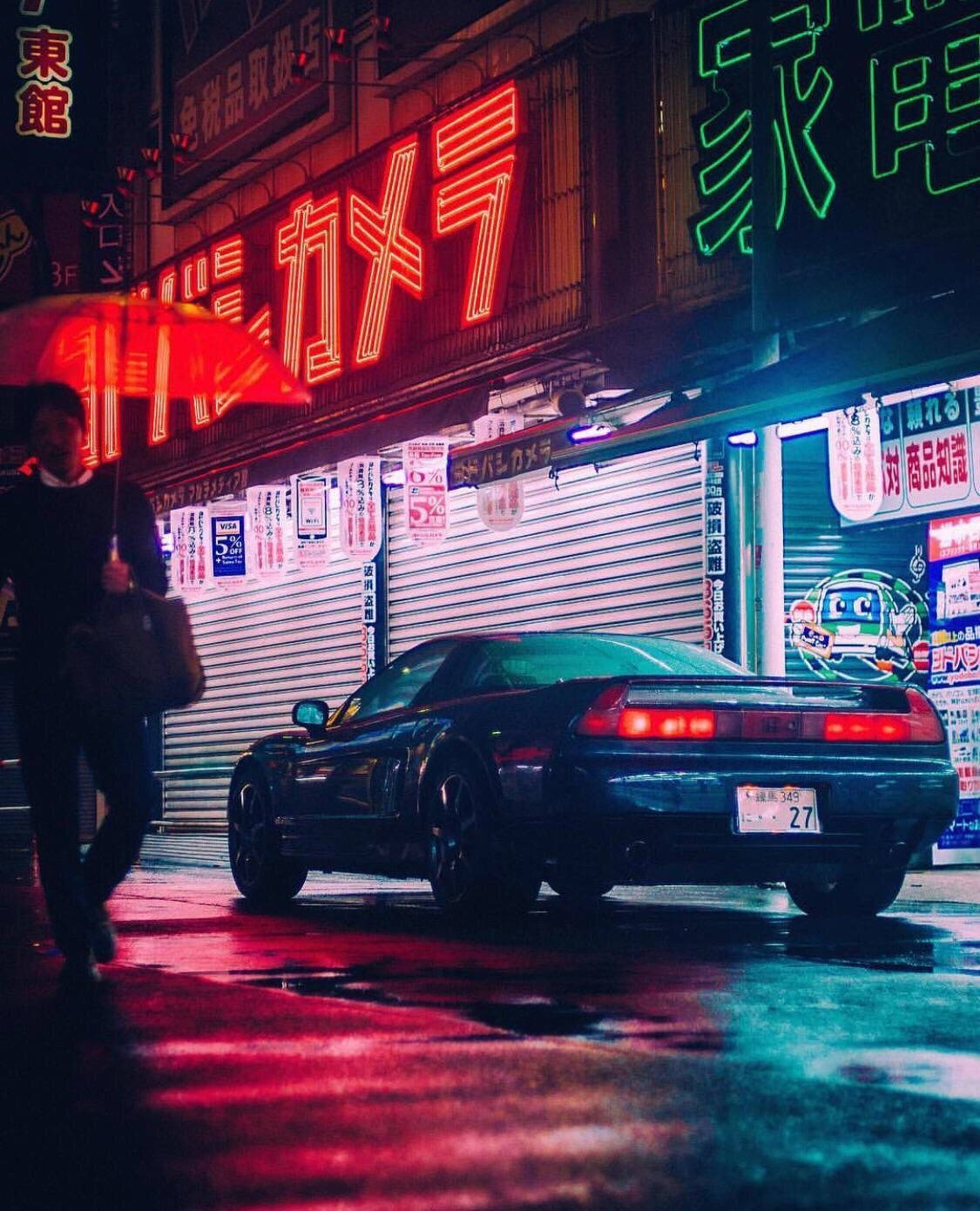 Estética de autos JDM con luces rojas Fondos de pantalla