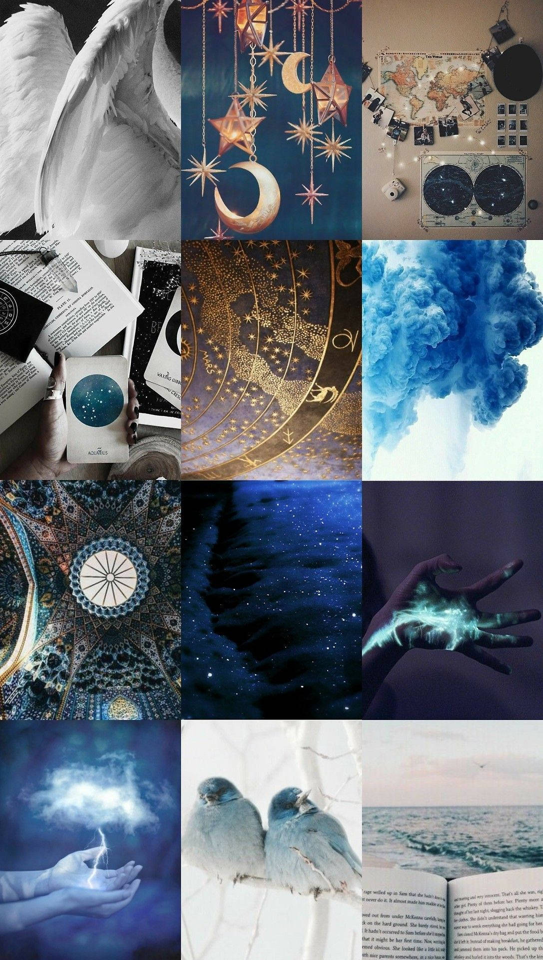 Estética de Bruja Azul y Blanca Fondos de pantalla