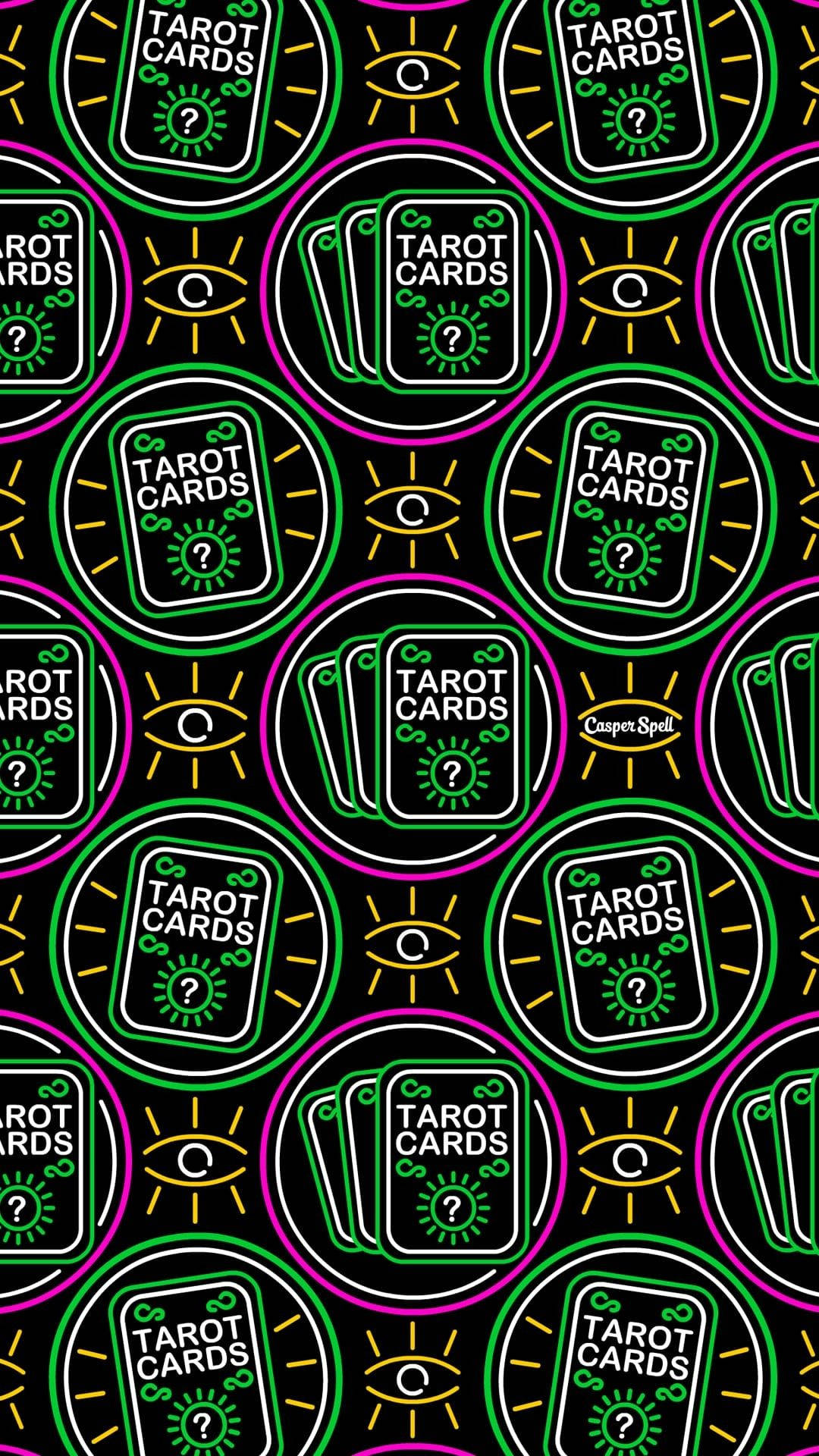 Estética de Bruja con Patrón de Cartas de Tarot Fondos de pantalla