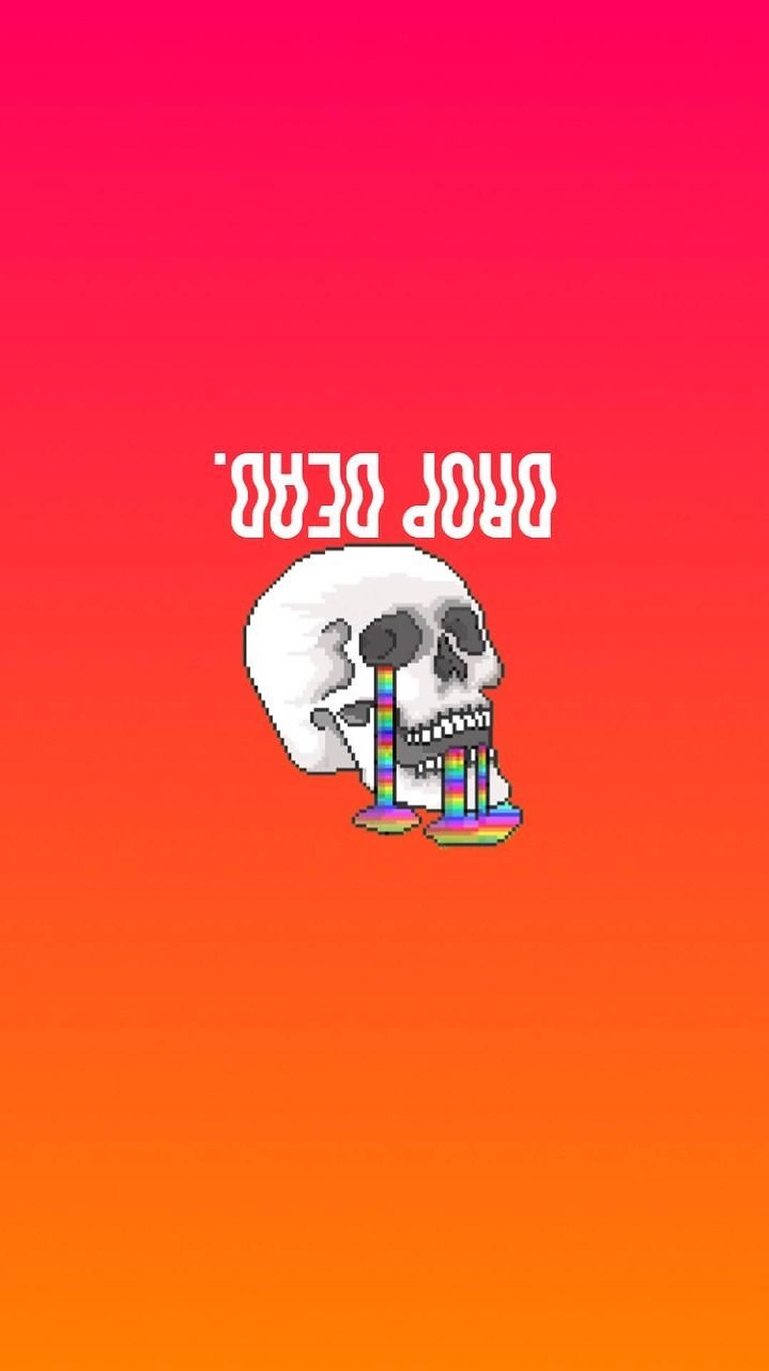 Fondo de pantalla estético de calavera con palabras