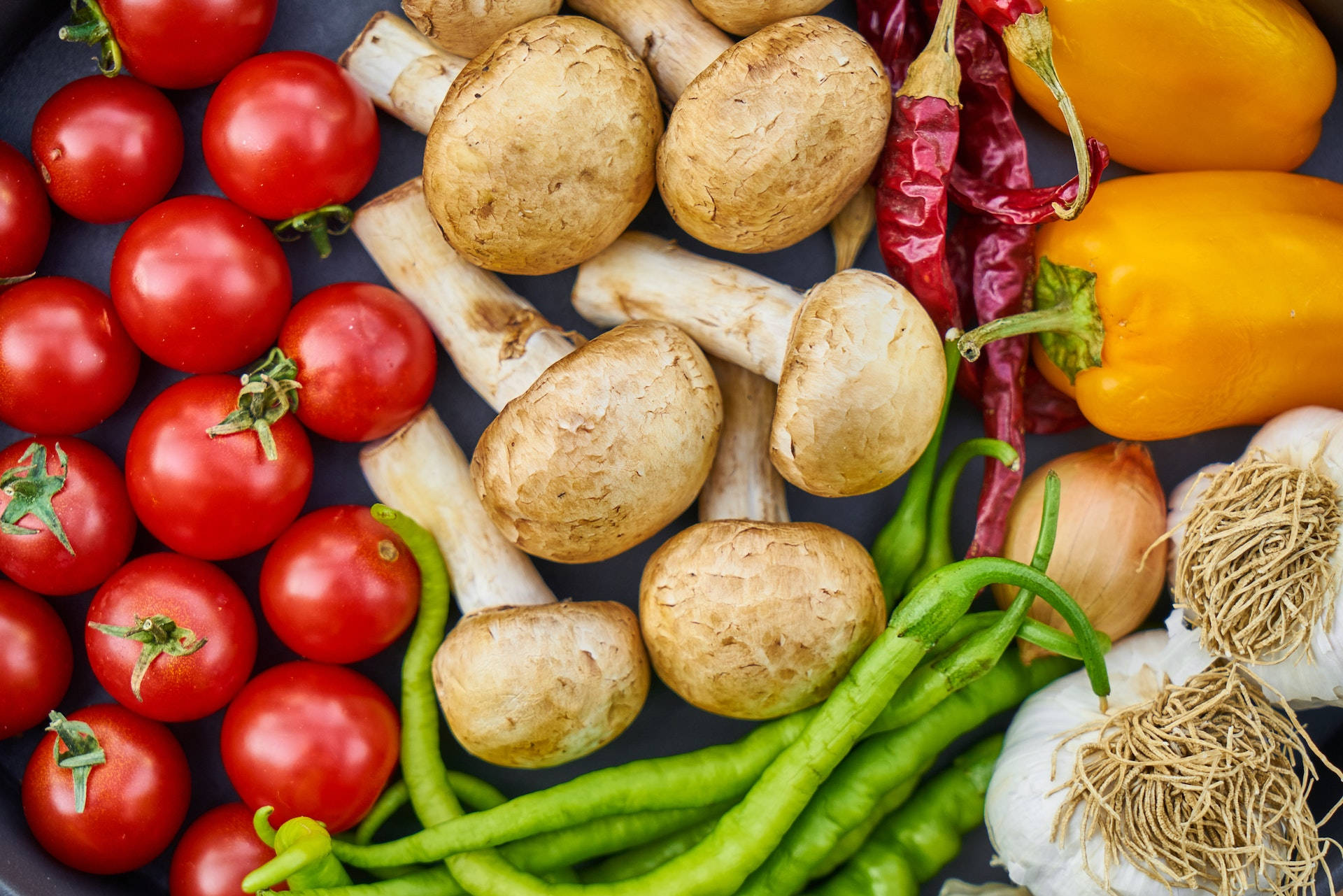 Estética de champiñones en flatlay Fondos de pantalla