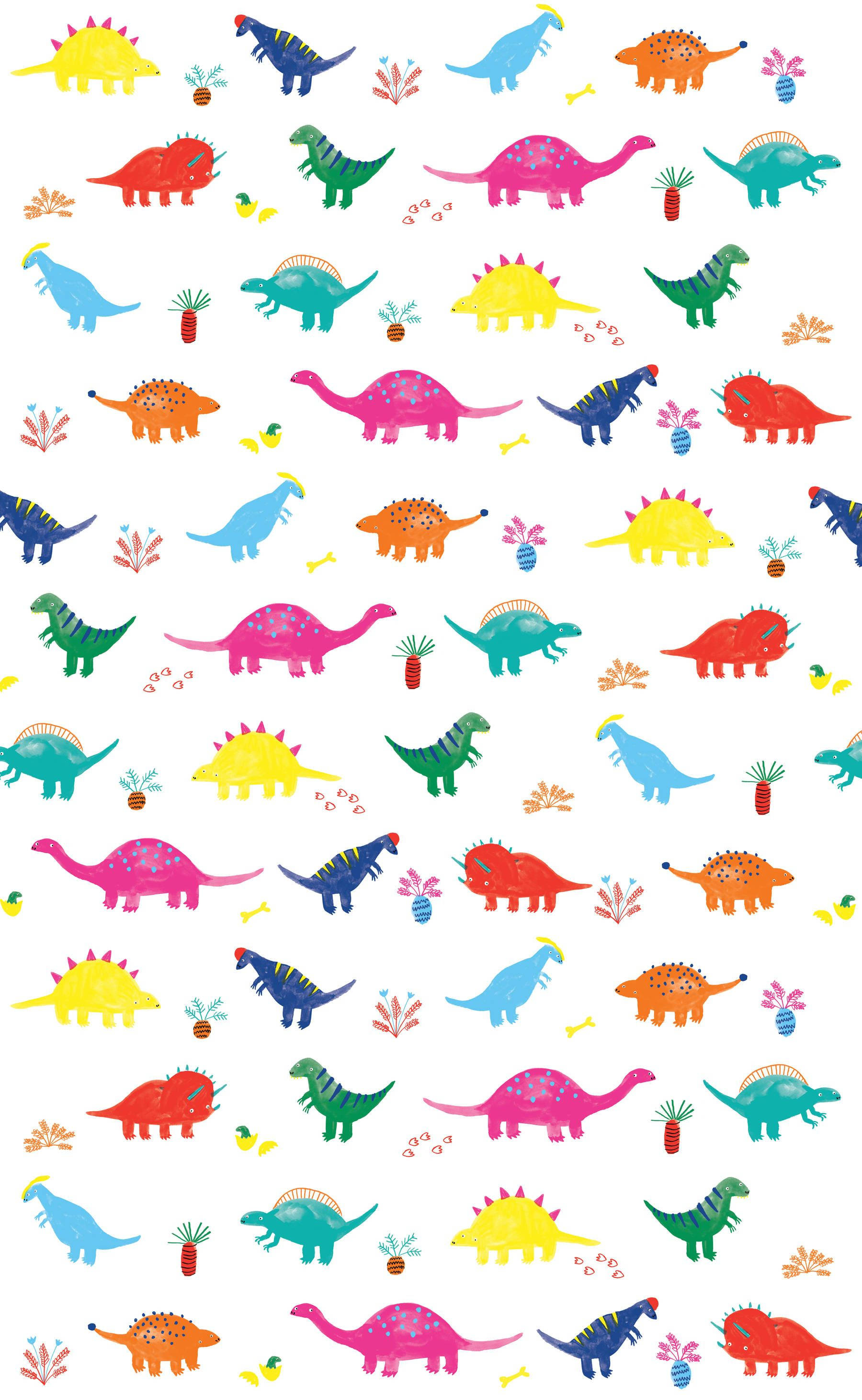 Estética de Dinosaurio Lindo sobre Fondo Blanco Fondos de pantalla