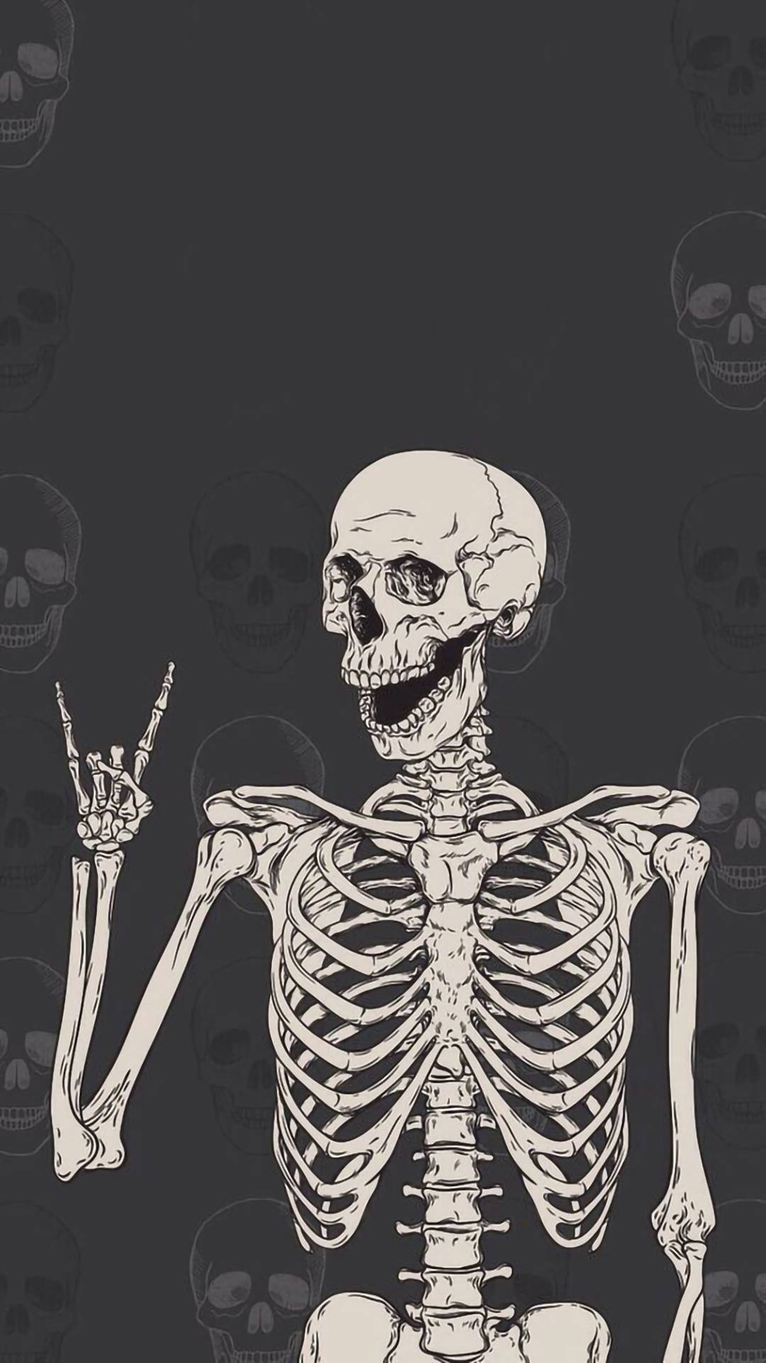Estética de Esqueleto Gracioso Rockero Fondos de pantalla