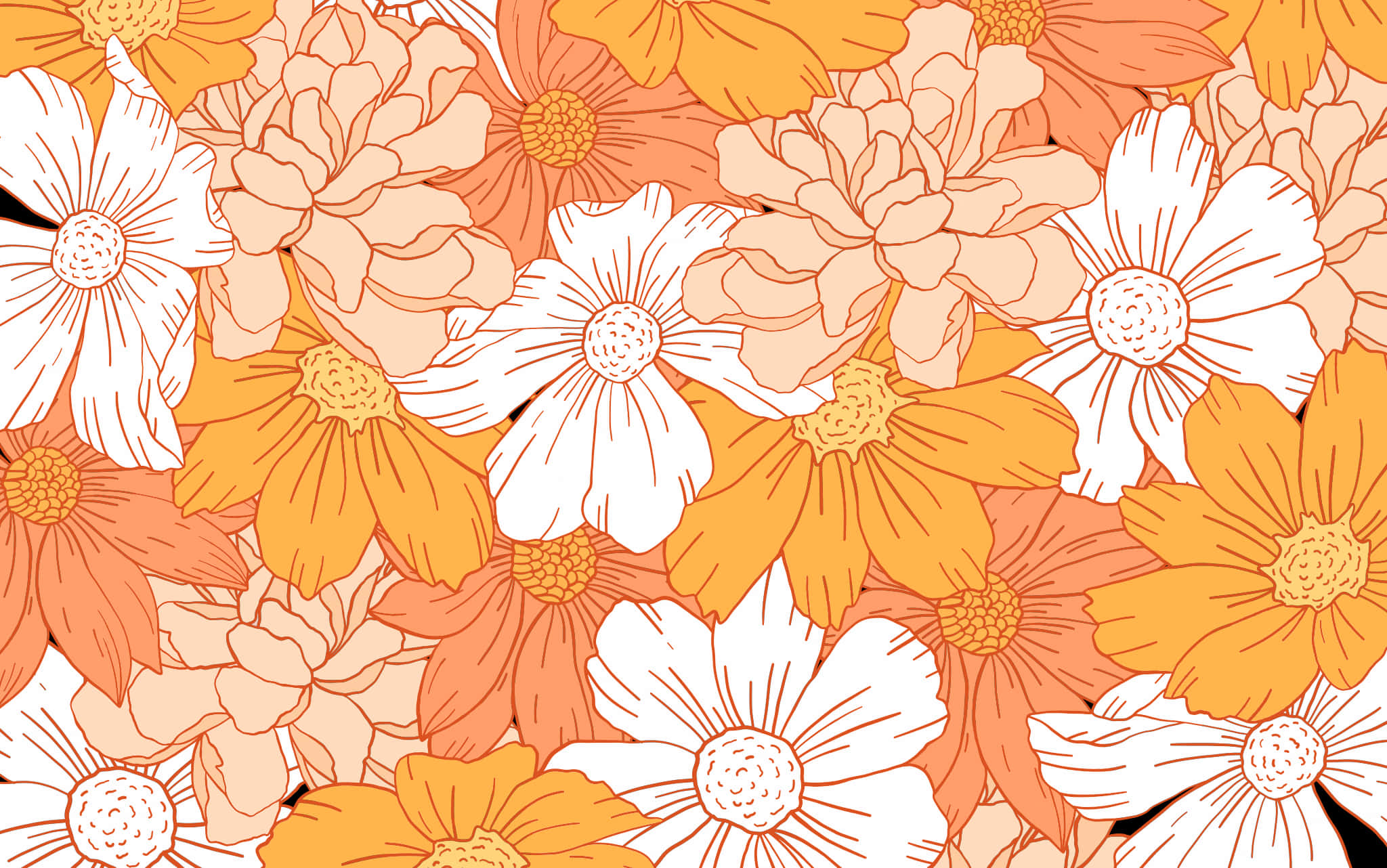 Estética de flor naranja pastel Fondos de pantalla
