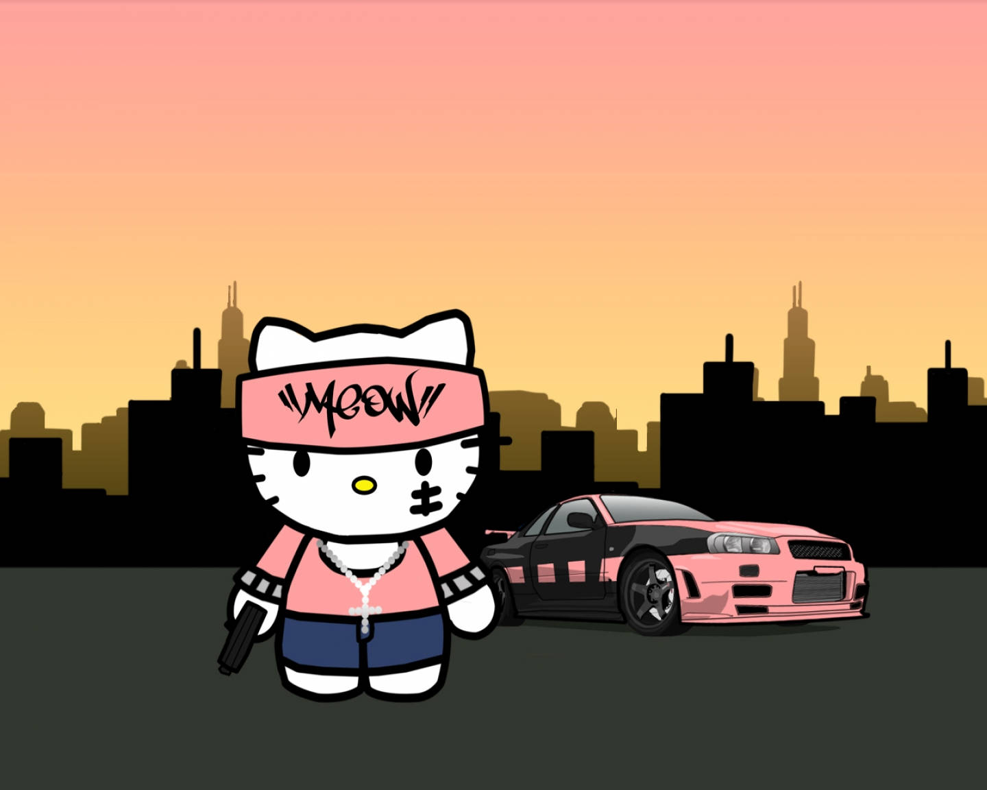 Estética de Hello Kitty Pandilla Fondos de pantalla