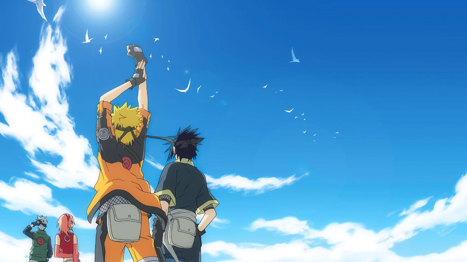 Estética de Personajes de Naruto con Cielo Azul Fondos de pantalla