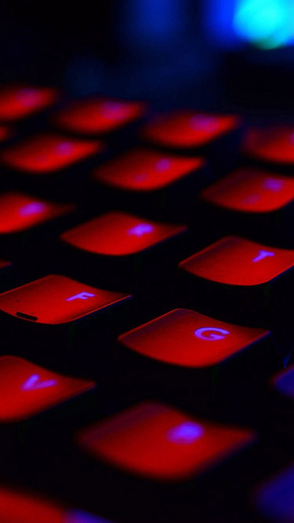 Estética de teclado con luz roja Fondos de pantalla