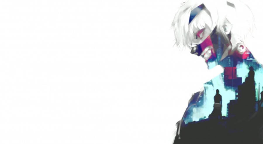 Estética de Tokyo Ghoul con silueta de Ken Fondos de pantalla