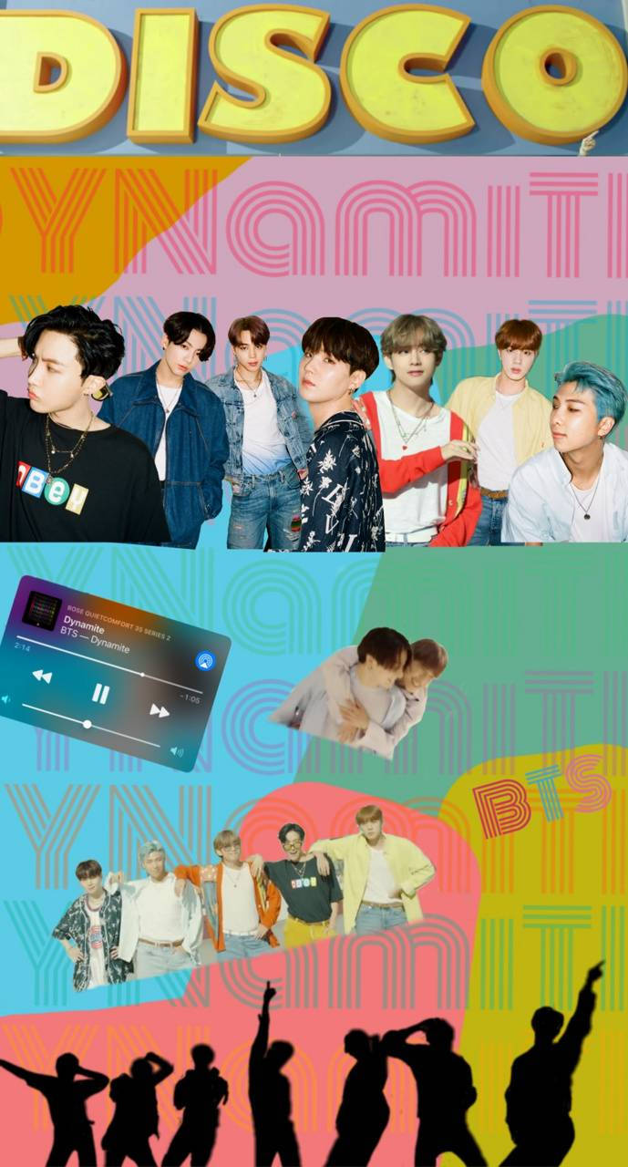 Estética Disco Collage Dinamita de BTS Fondos de pantalla