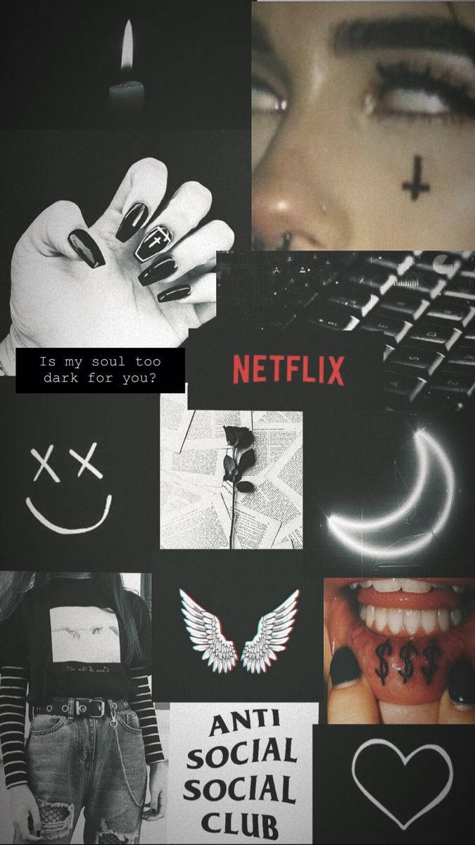 Estética E-Girl Oscura en Collage Fondos de pantalla