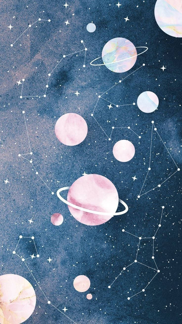 Estética Espacial Planetas y Estrellas Pastel Fondos de pantalla