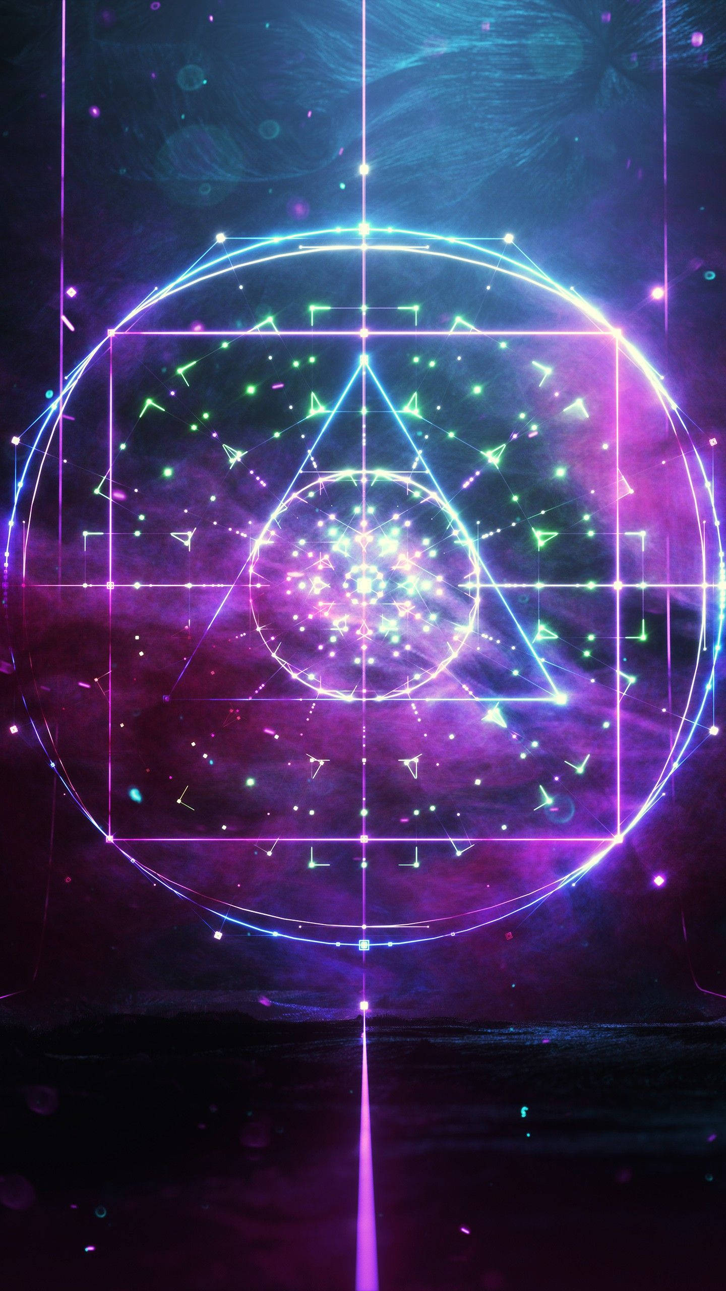 Estética Espiritual Geometría Sagrada Neón Fondos de pantalla