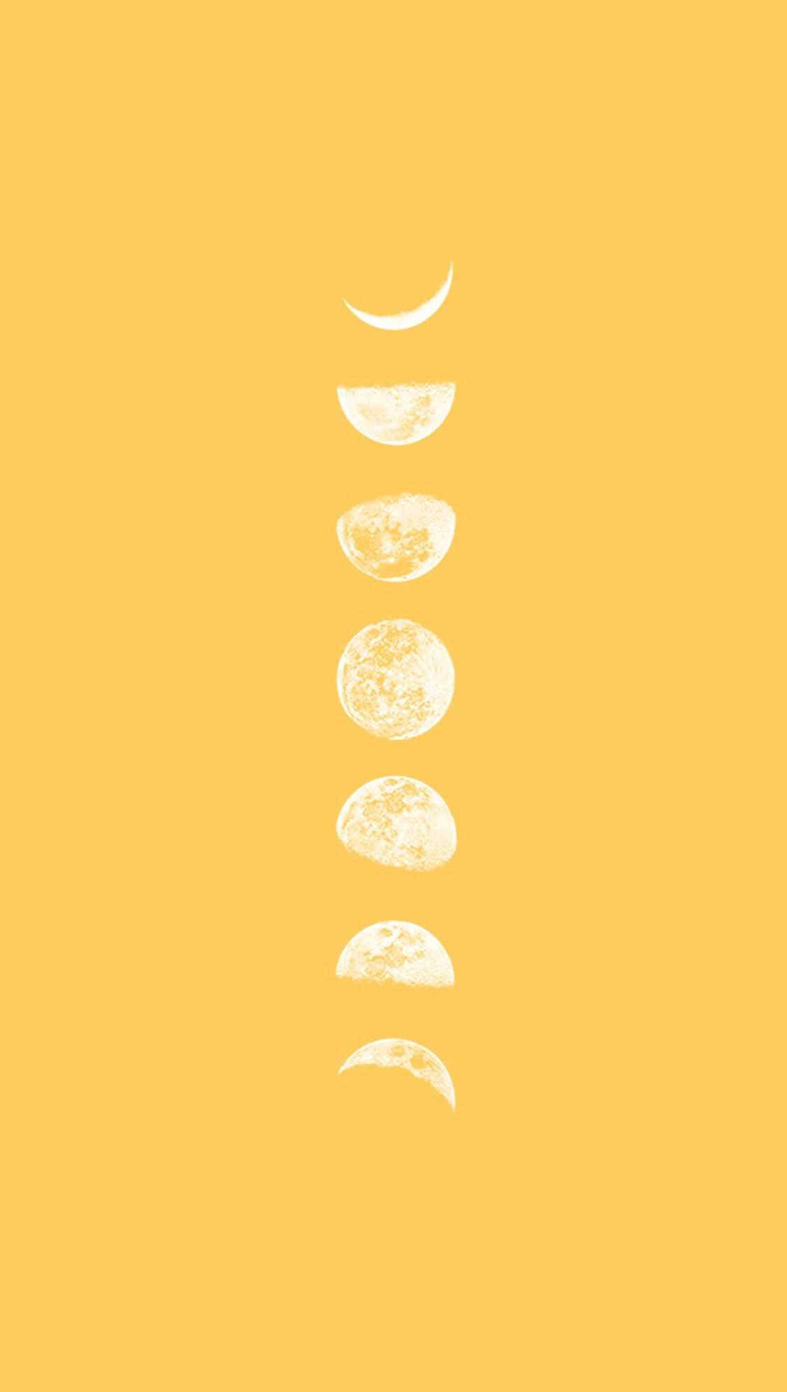Estética Fase Lunar Amarillo Pastel Fondos de pantalla